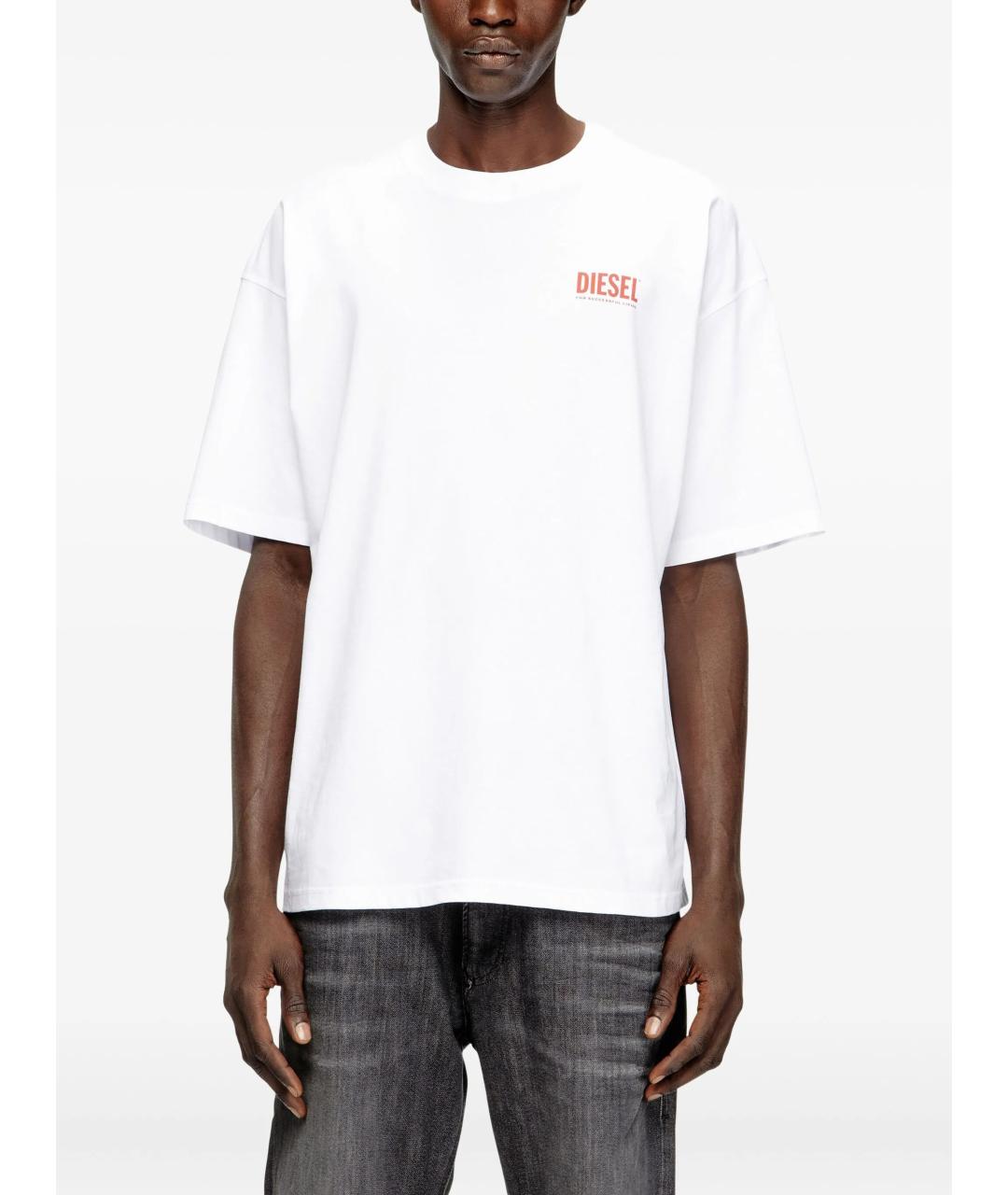 DIESEL Белая хлопковая футболка, фото 3