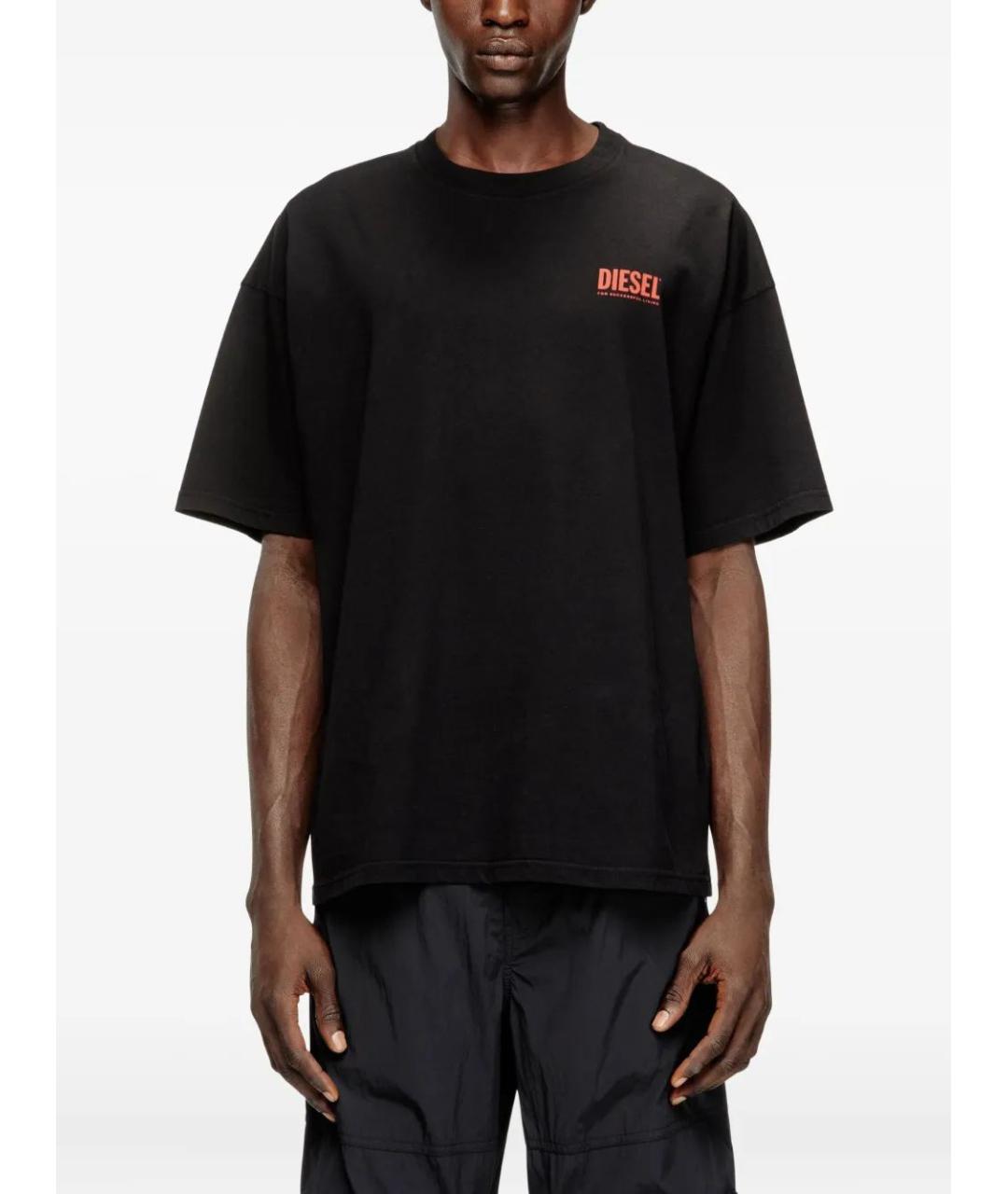 DIESEL Черная хлопковая футболка, фото 4