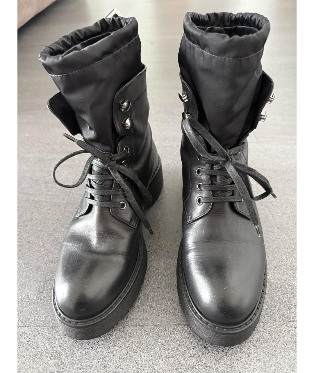 PRADA Черные кожаные ботинки, фото 2