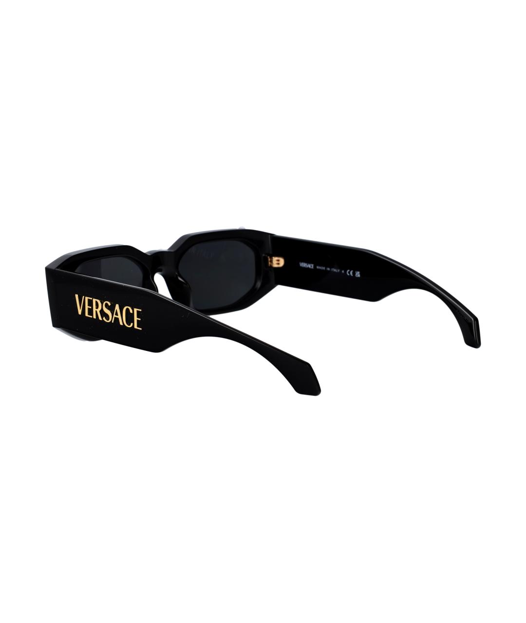 VERSACE Черные металлические солнцезащитные очки, фото 4