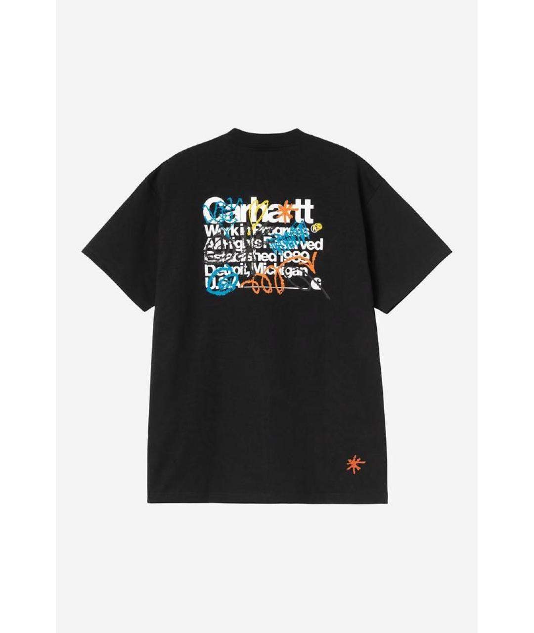 CARHARTT WIP Черная хлопковая футболка, фото 3