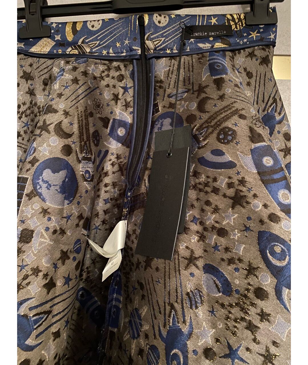 FRANKIE MORELLO Синяя полиэстеровая юбка миди, фото 3