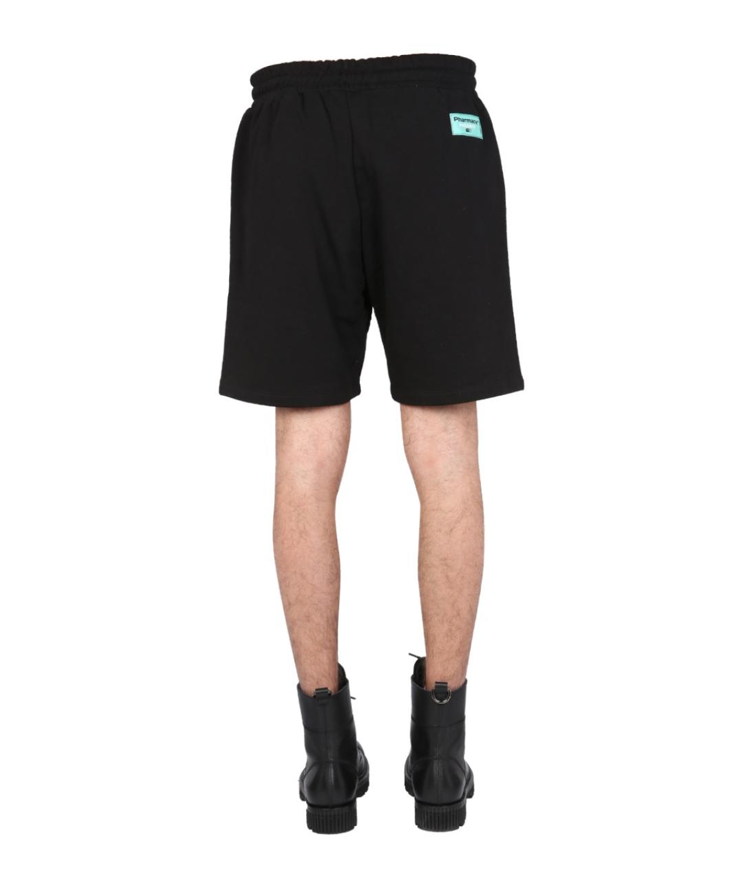 PHARMACY INDUSTRY Черные хлопковые шорты, фото 4