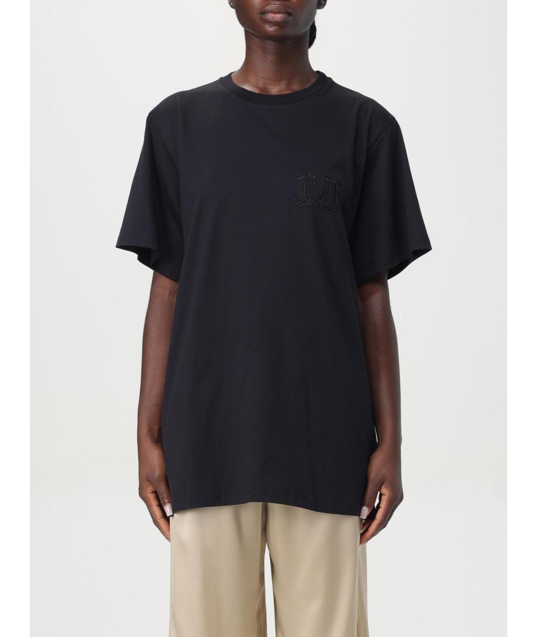 MAX MARA Черная хлопковая футболка, фото 5
