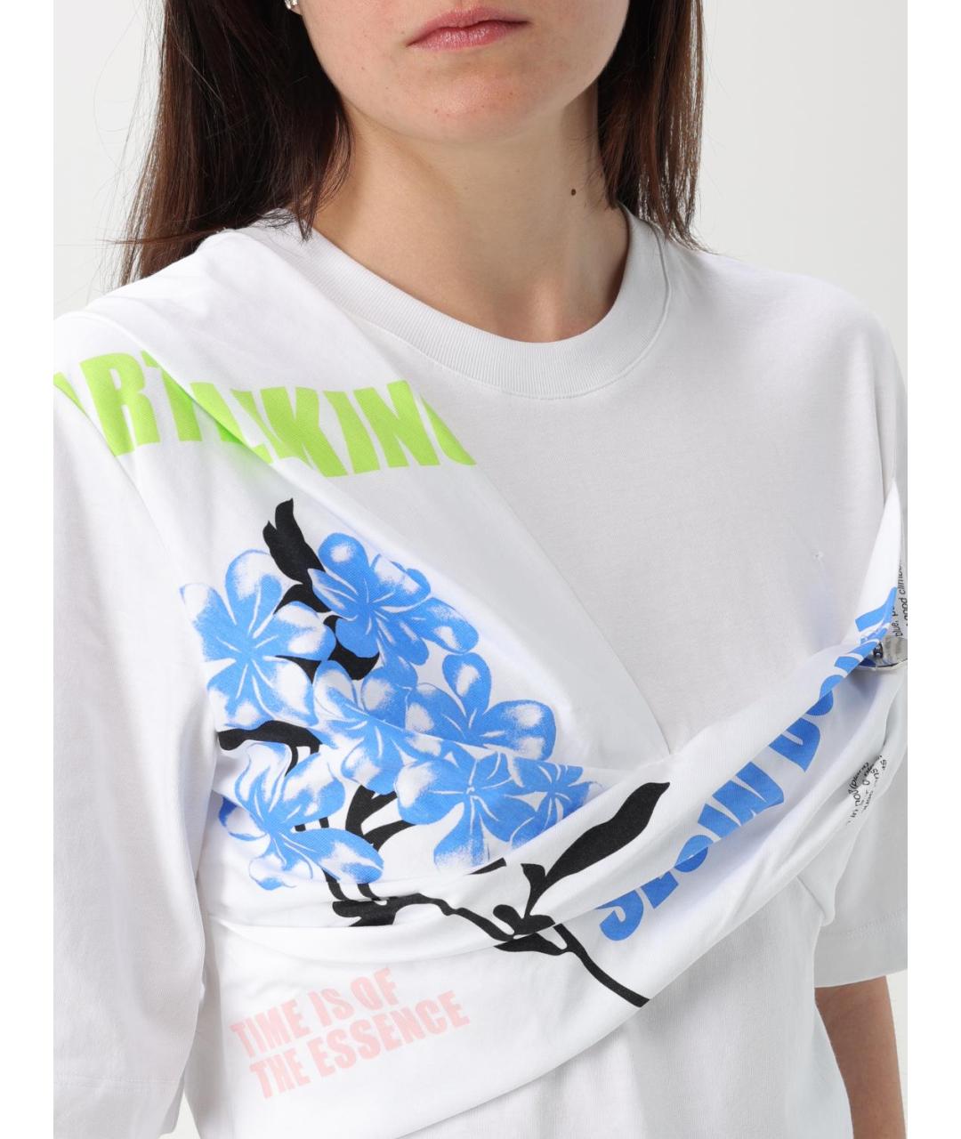 MOSCHINO JEANS Белая хлопковая футболка, фото 3