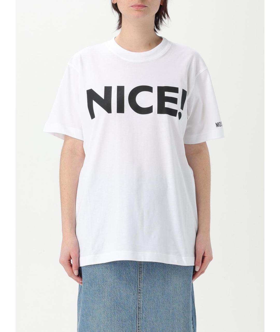 MOSCHINO Белая хлопковая футболка, фото 5