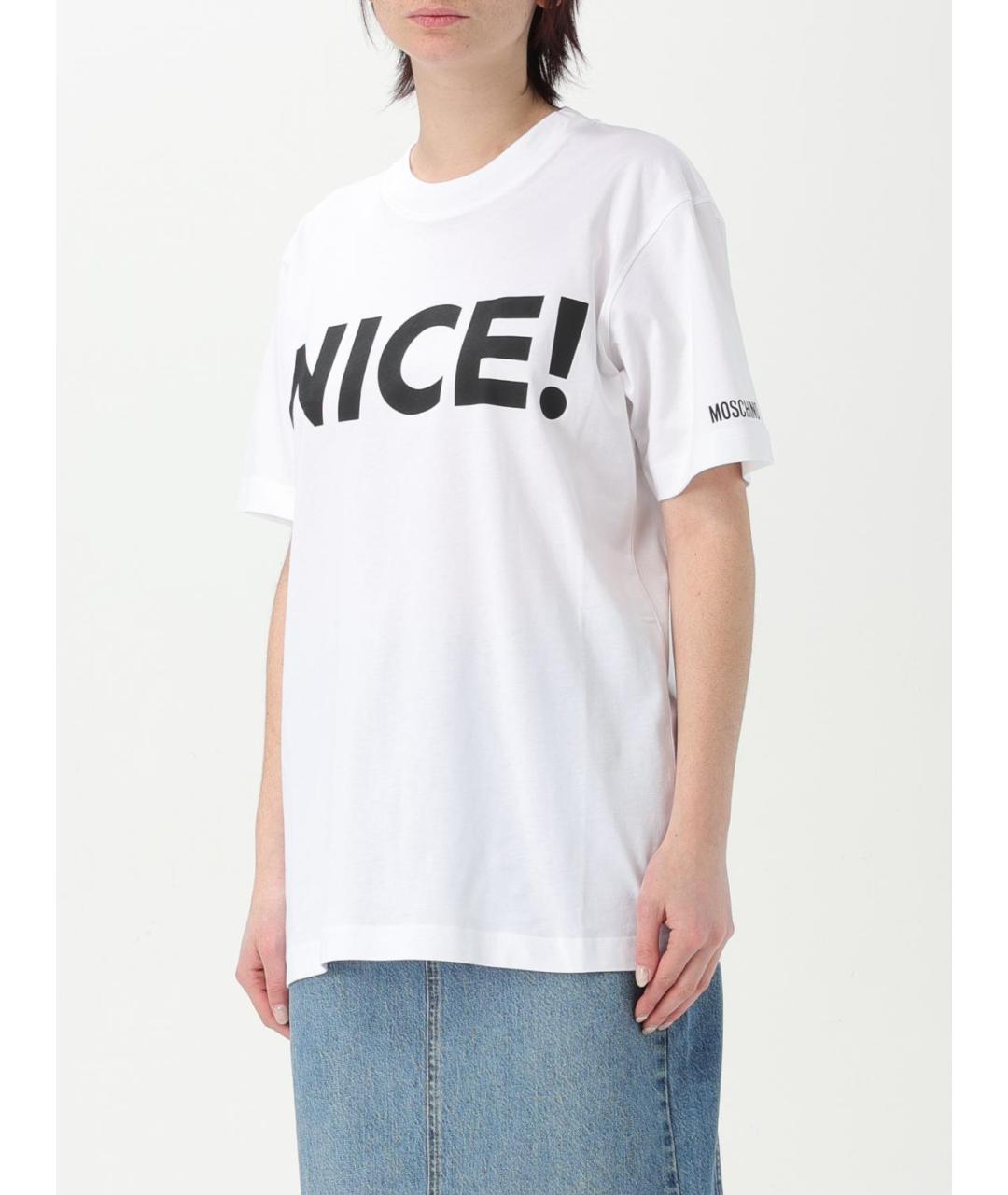 MOSCHINO Белая хлопковая футболка, фото 3
