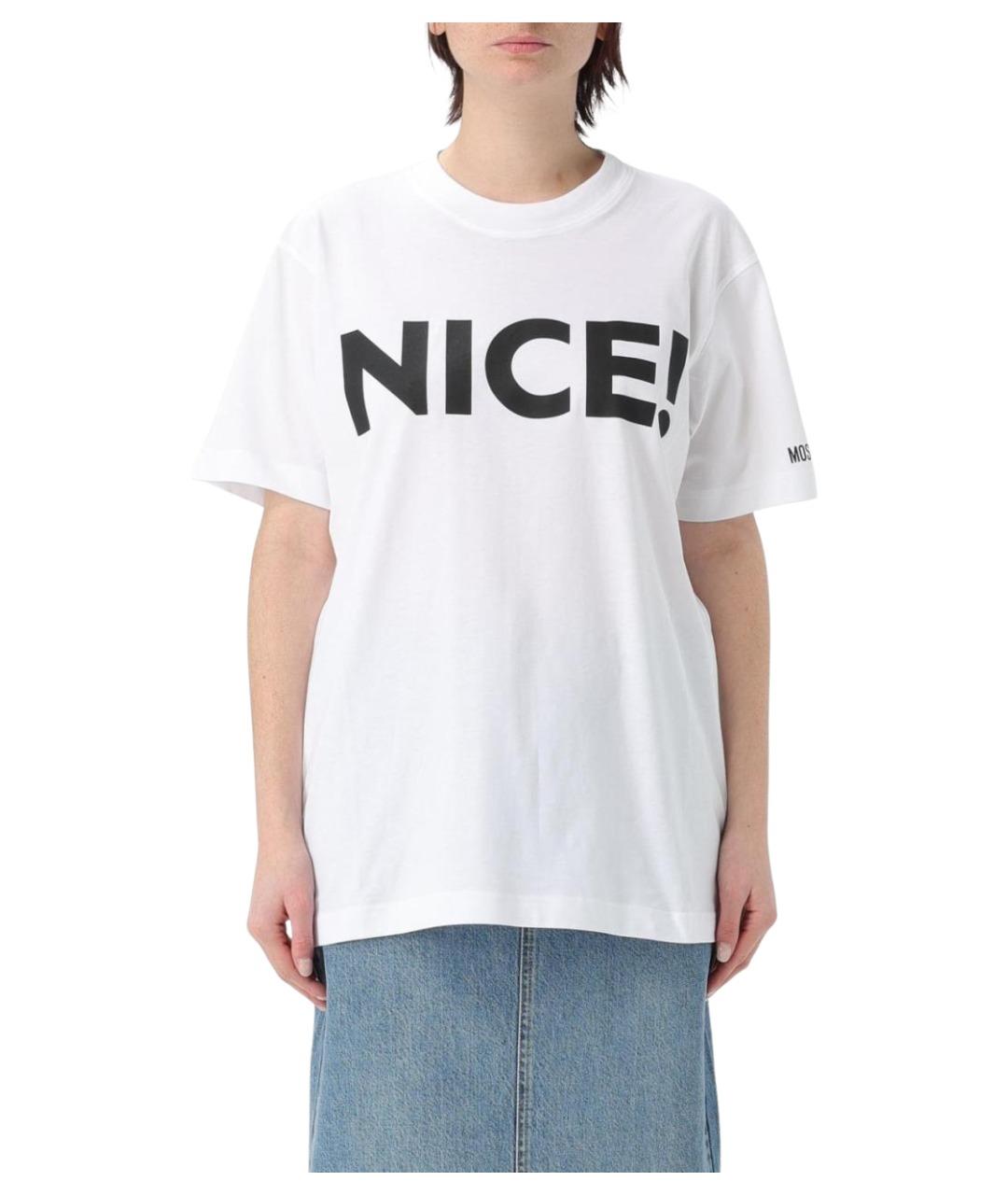 MOSCHINO Белая хлопковая футболка, фото 1