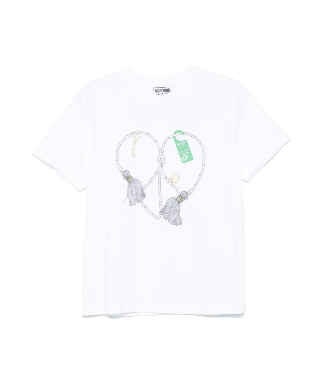 MOSCHINO JEANS Белая хлопковая футболка, фото 1