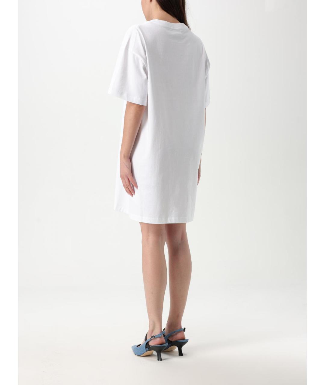 MOSCHINO JEANS Белое хлопковое повседневное платье, фото 2