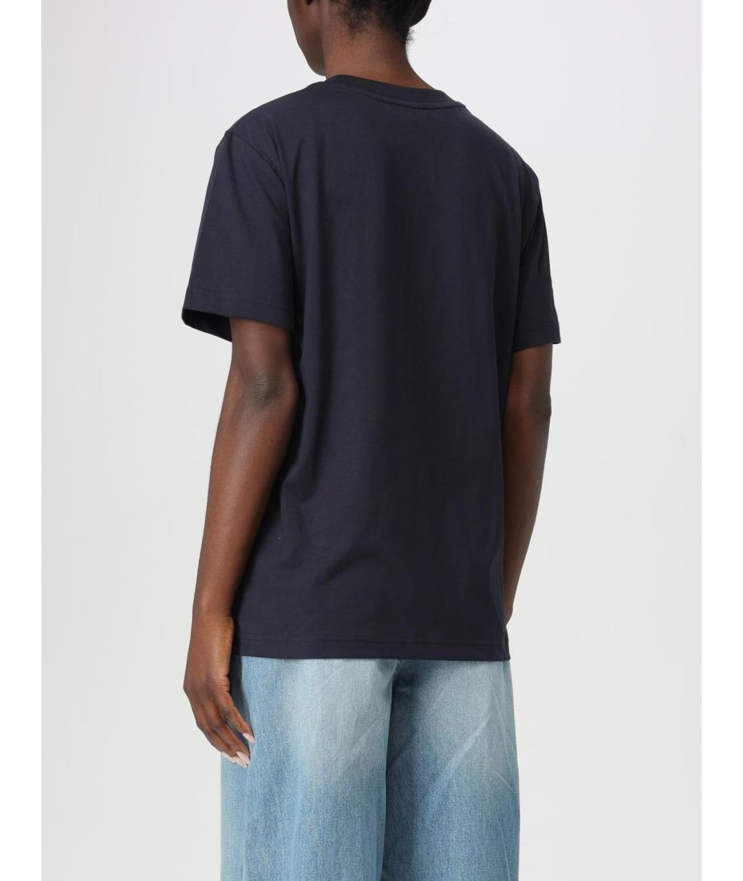 A.P.C. Темно-синяя хлопковая футболка, фото 2