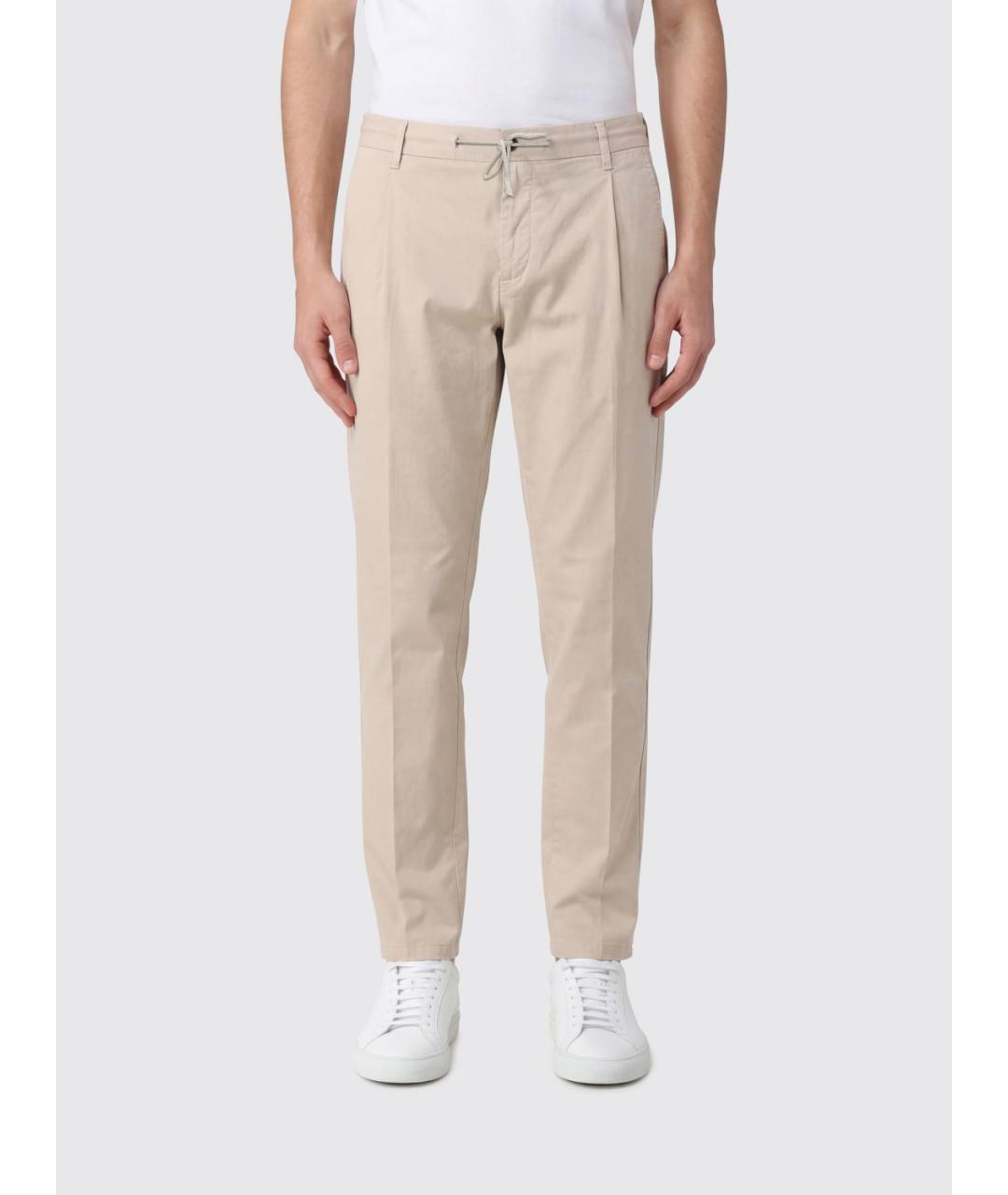 ELEVENTY Бежевые хлопковые повседневные брюки, фото 2