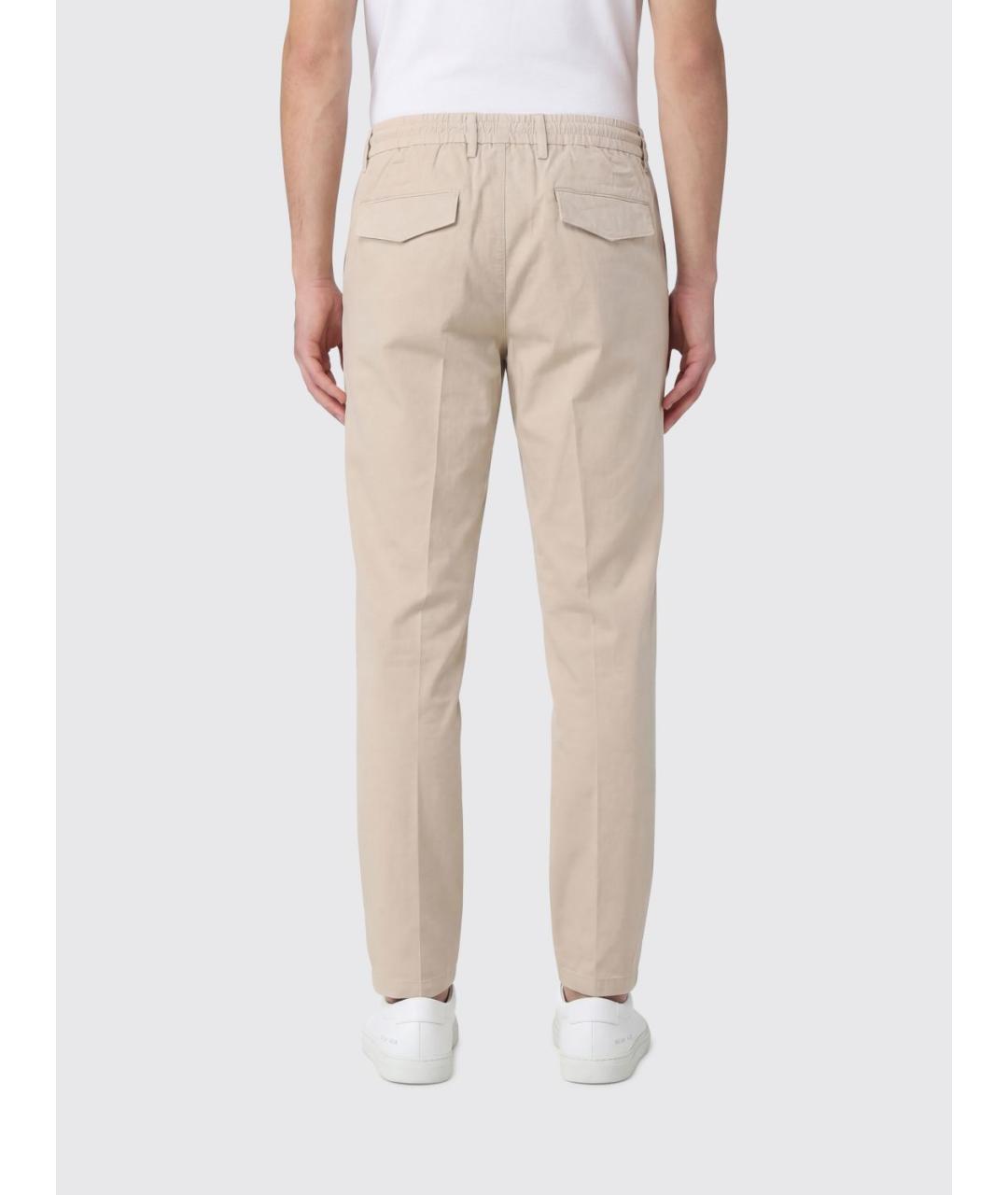 ELEVENTY Бежевые хлопковые повседневные брюки, фото 3