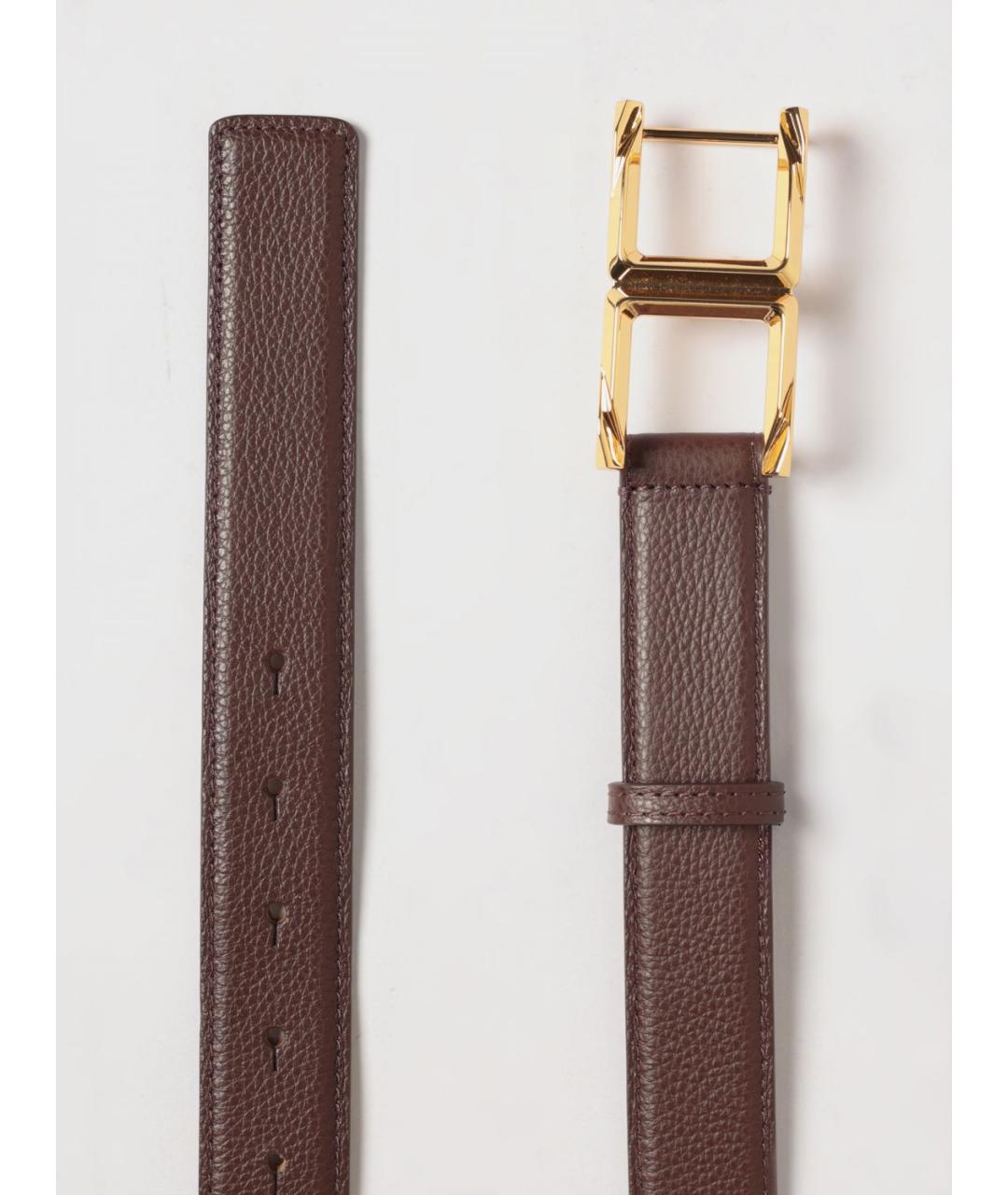 ELISABETTA FRANCHI Коричневый кожаный ремень, фото 3