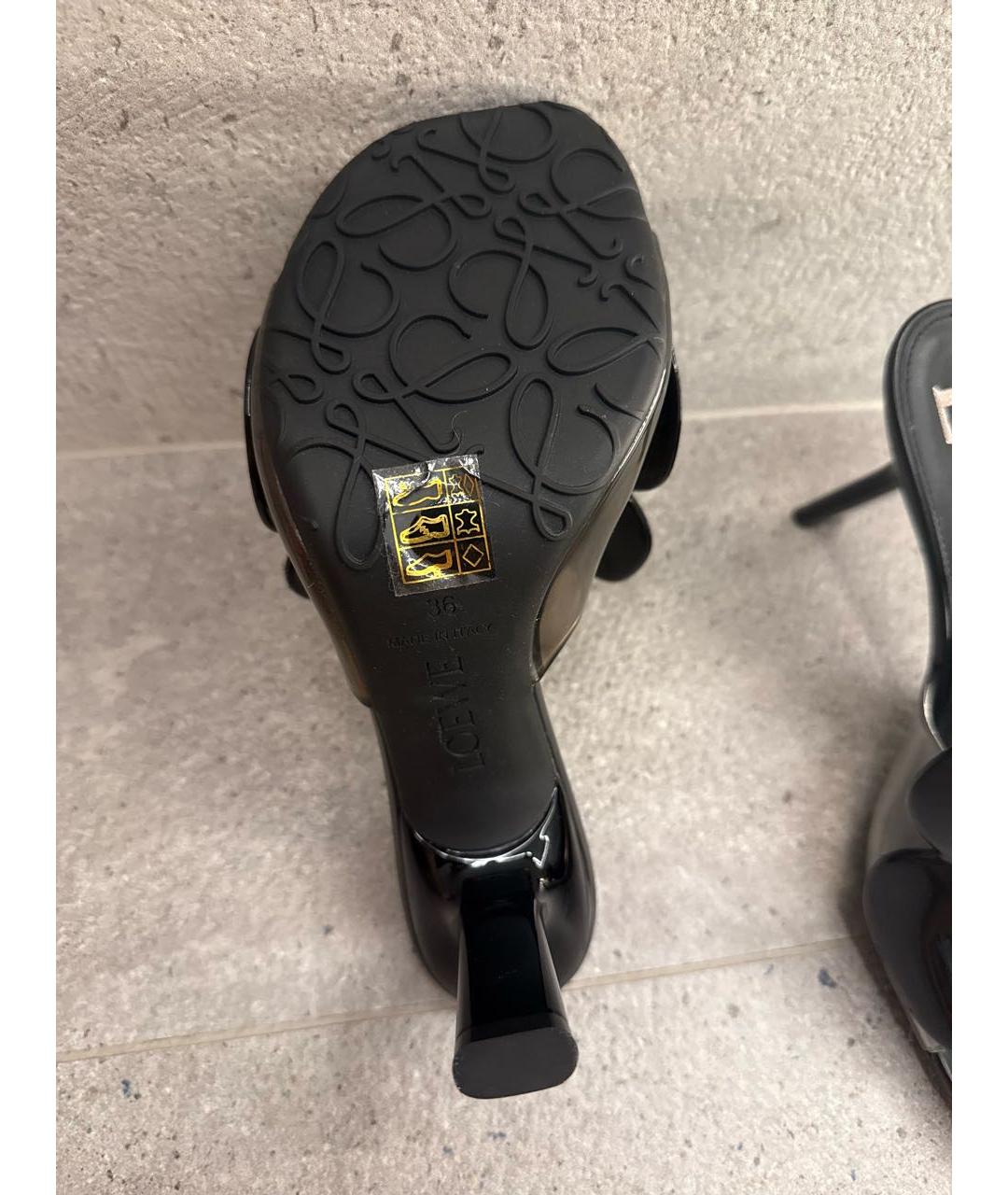 LOEWE Черные резиновые мюли, фото 3