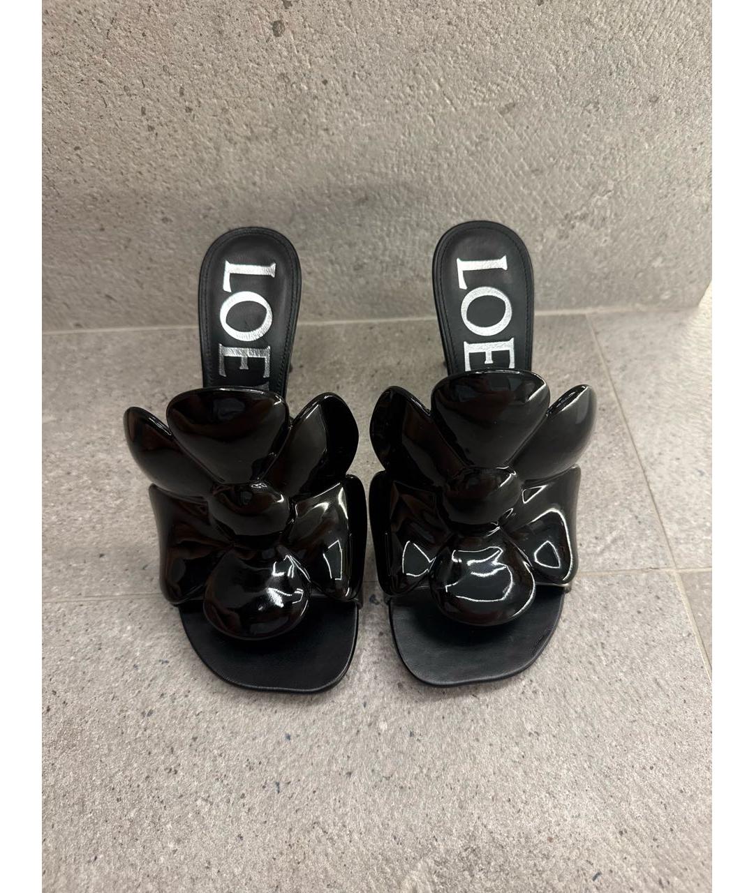 LOEWE Черные резиновые мюли, фото 2