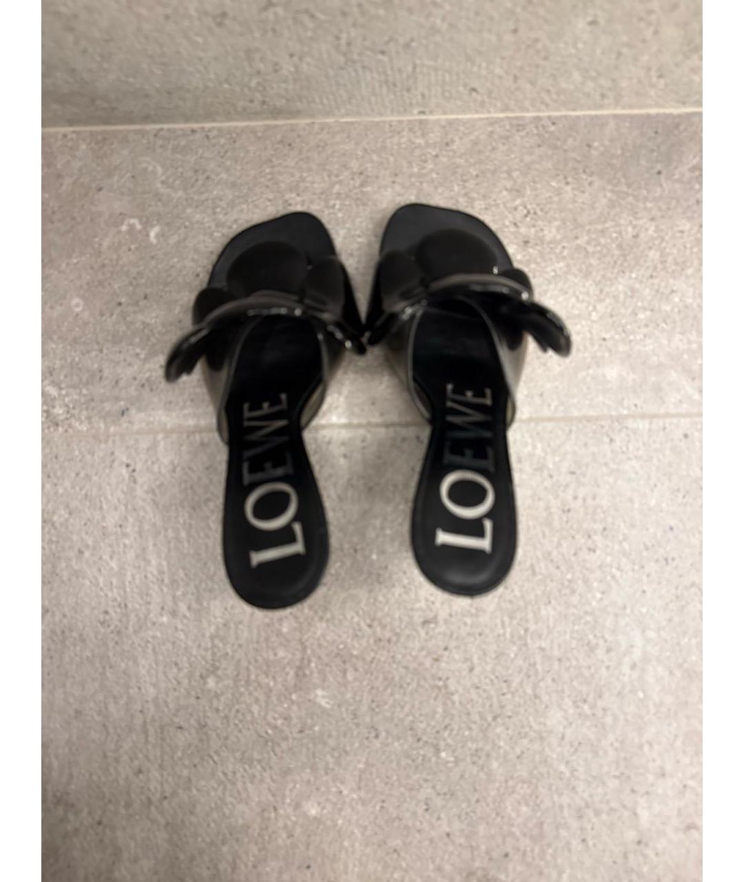 LOEWE Черные резиновые мюли, фото 4