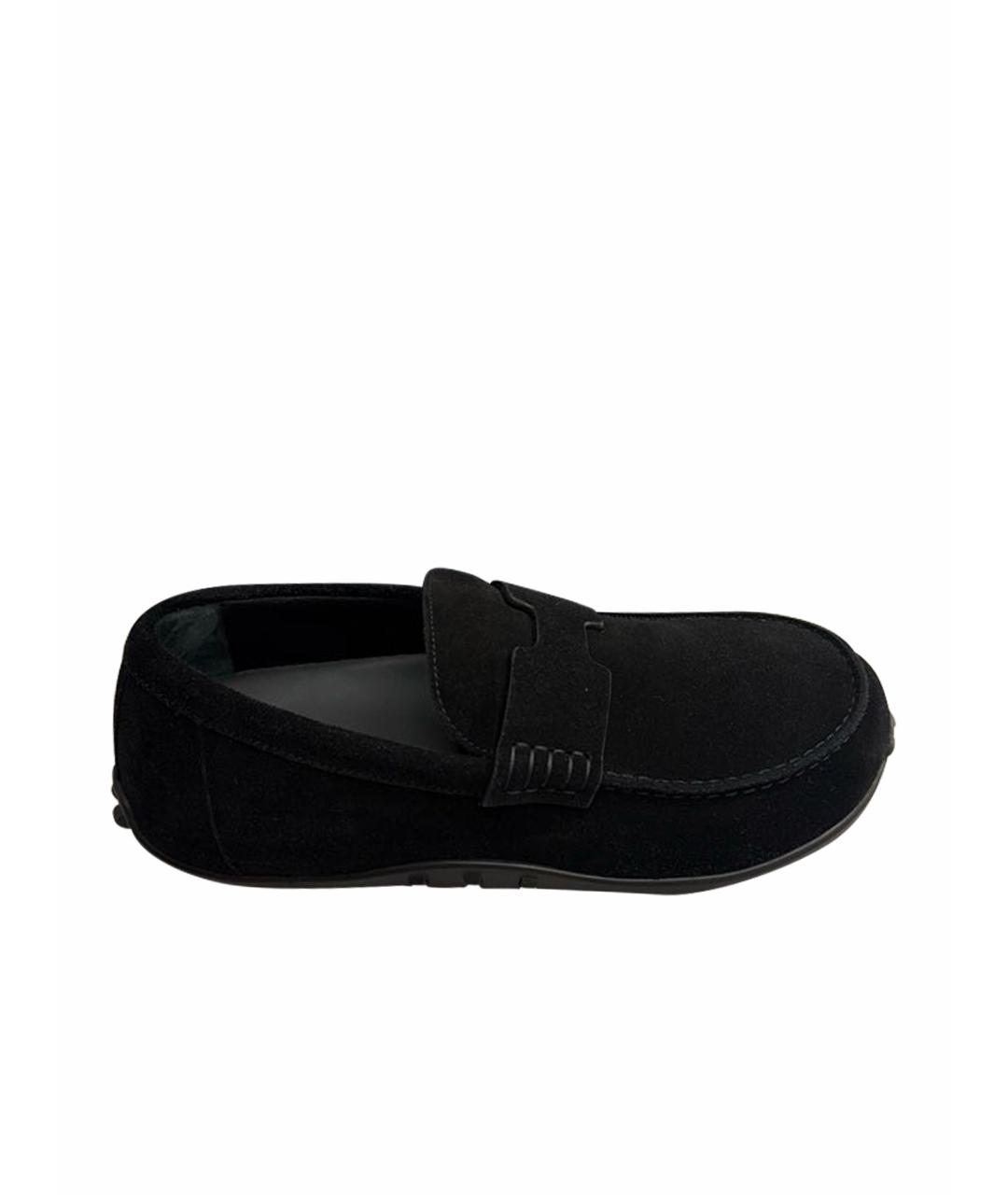 HERMES Черные замшевые мокасины, фото 1