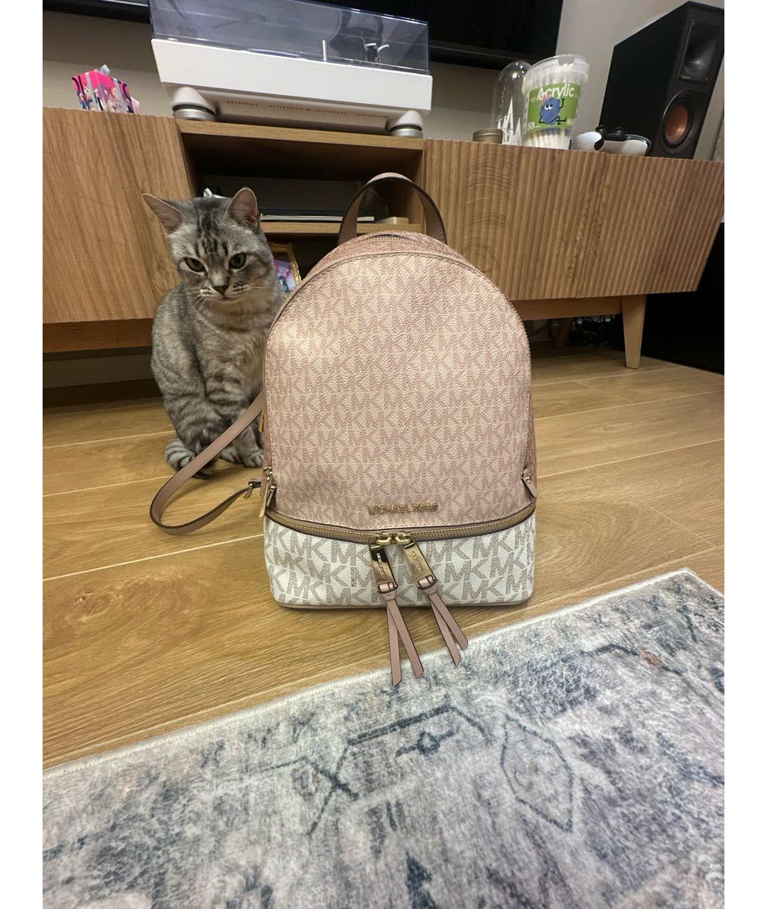 MICHAEL KORS Розовый кожаный рюкзак, фото 5