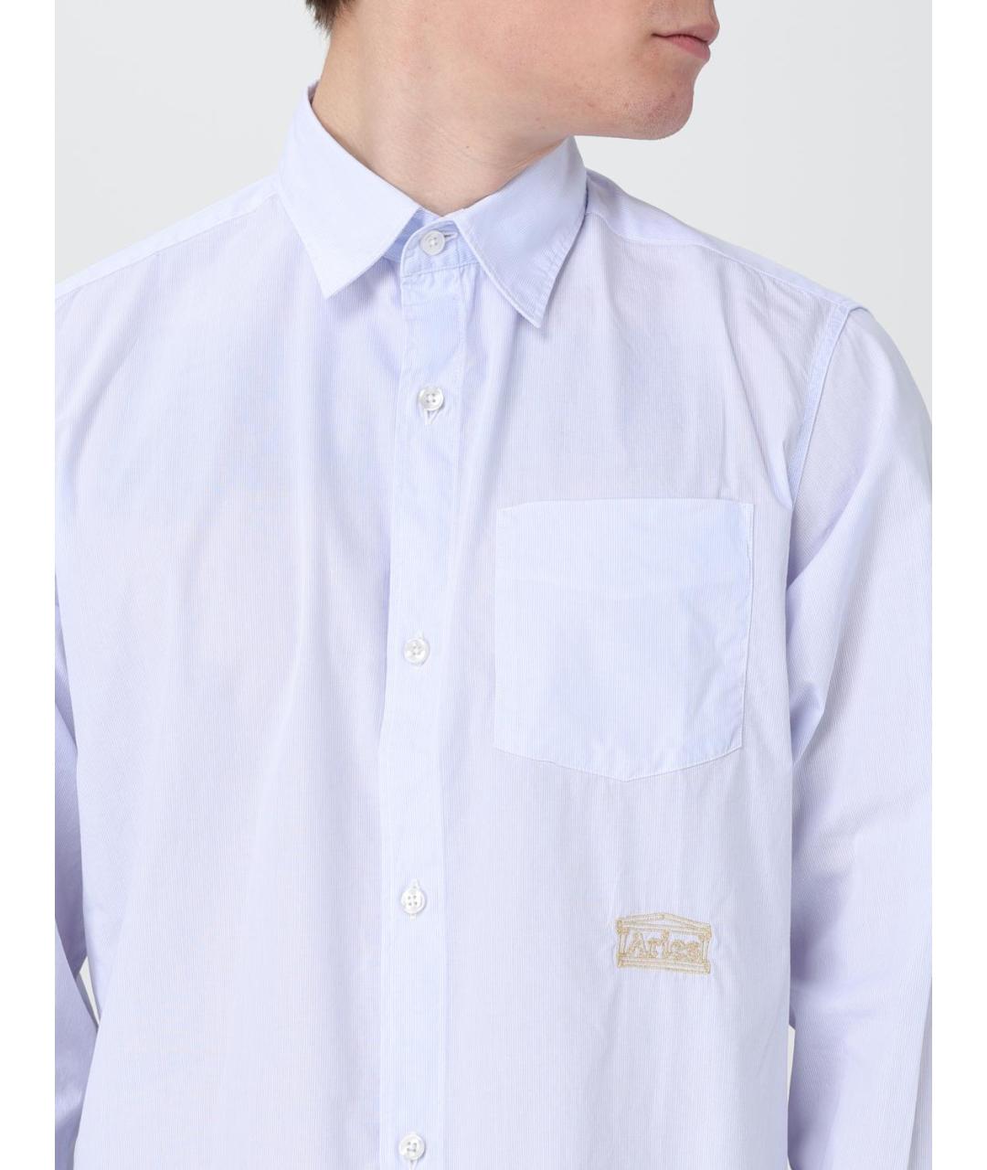 ARIES Голубая хлопковая кэжуал рубашка, фото 4
