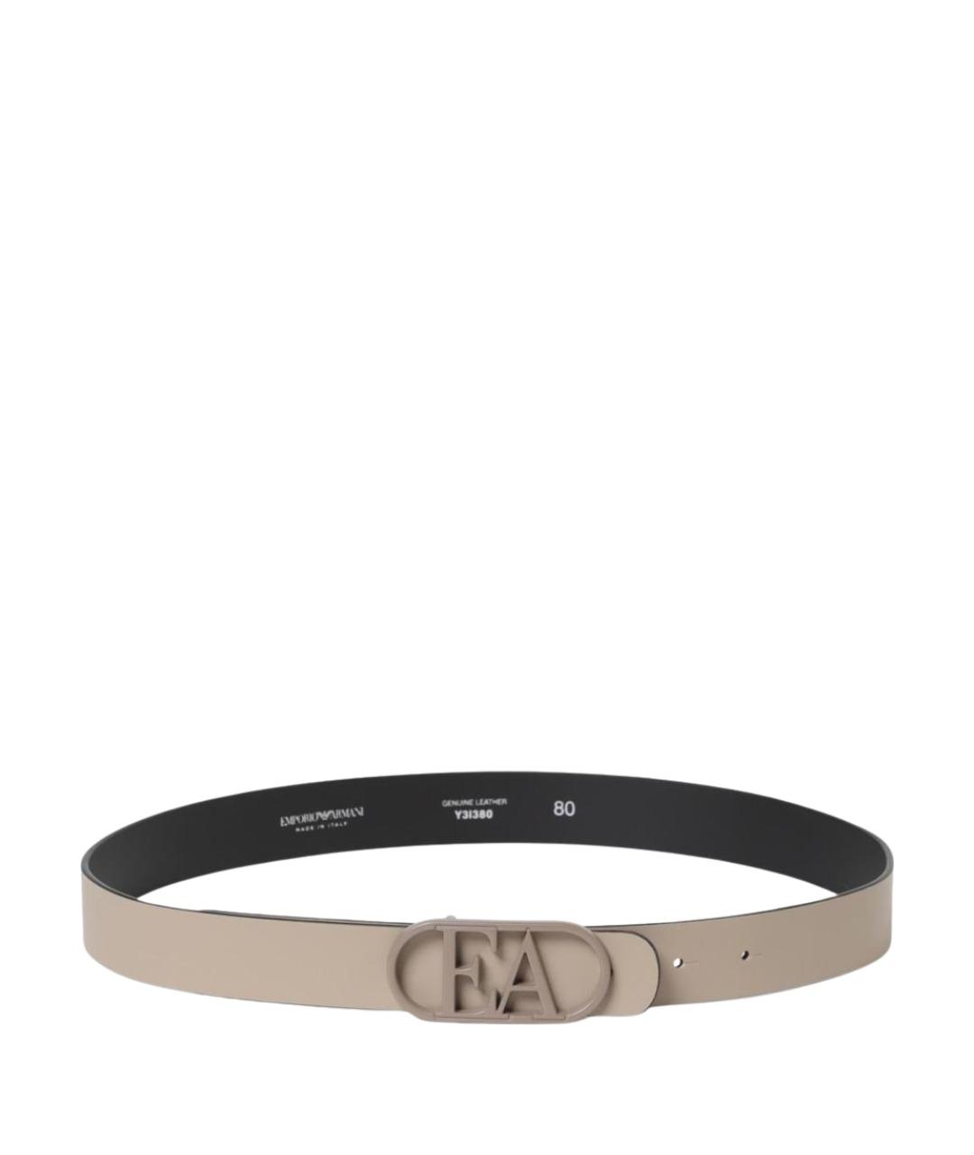 EMPORIO ARMANI Серый кожаный ремень, фото 1