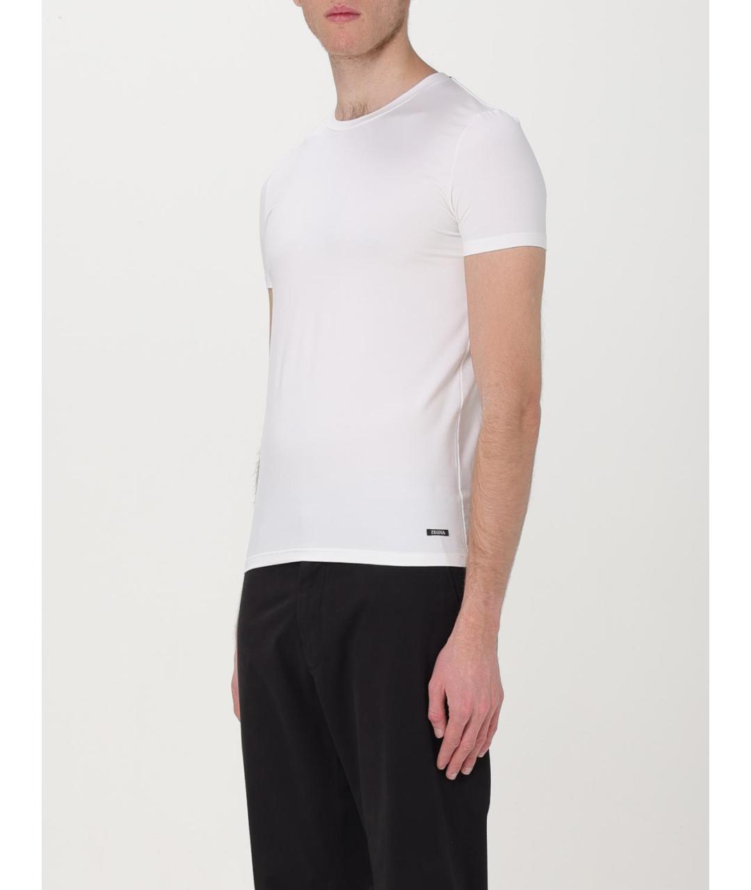 ZEGNA Белая хлопковая футболка, фото 3