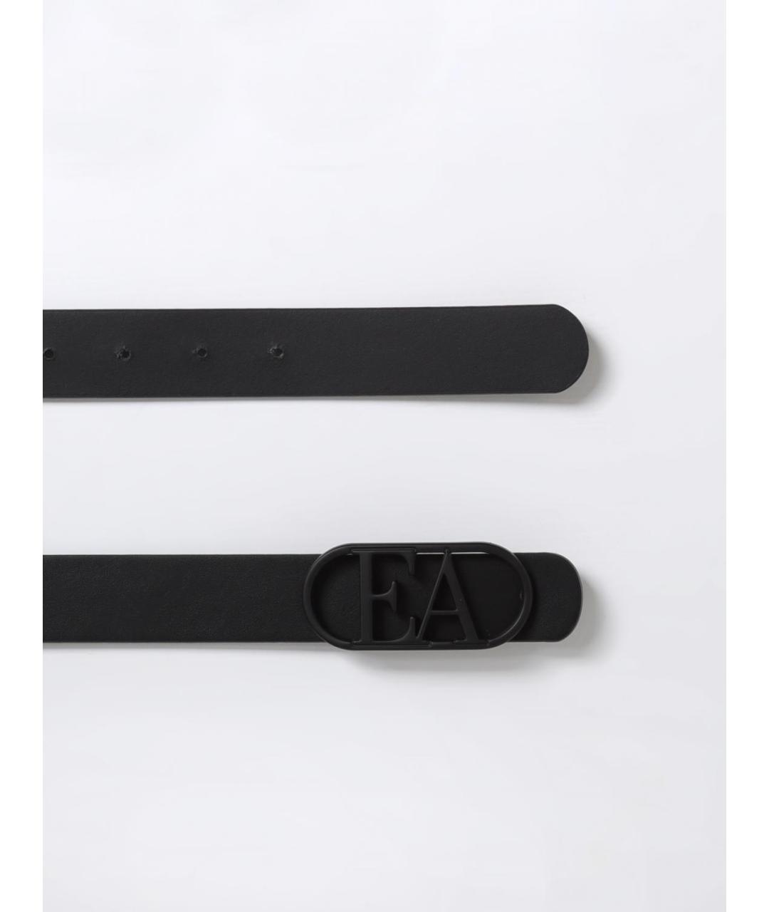 EMPORIO ARMANI Черный кожаный ремень, фото 3
