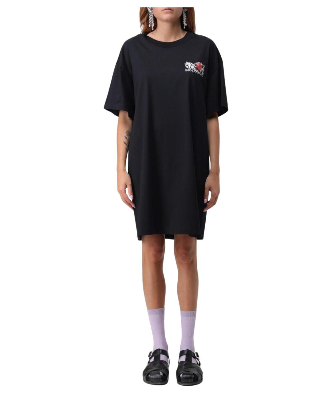 MOSCHINO JEANS Черное хлопковое повседневное платье, фото 1