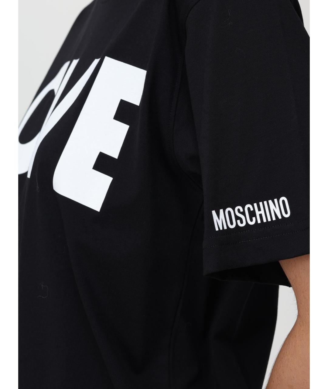 MOSCHINO Черная хлопковая футболка, фото 5