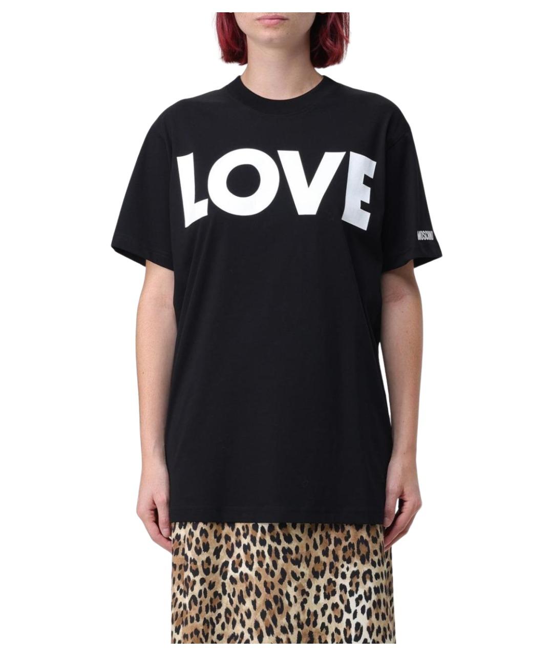 MOSCHINO Черная хлопковая футболка, фото 1