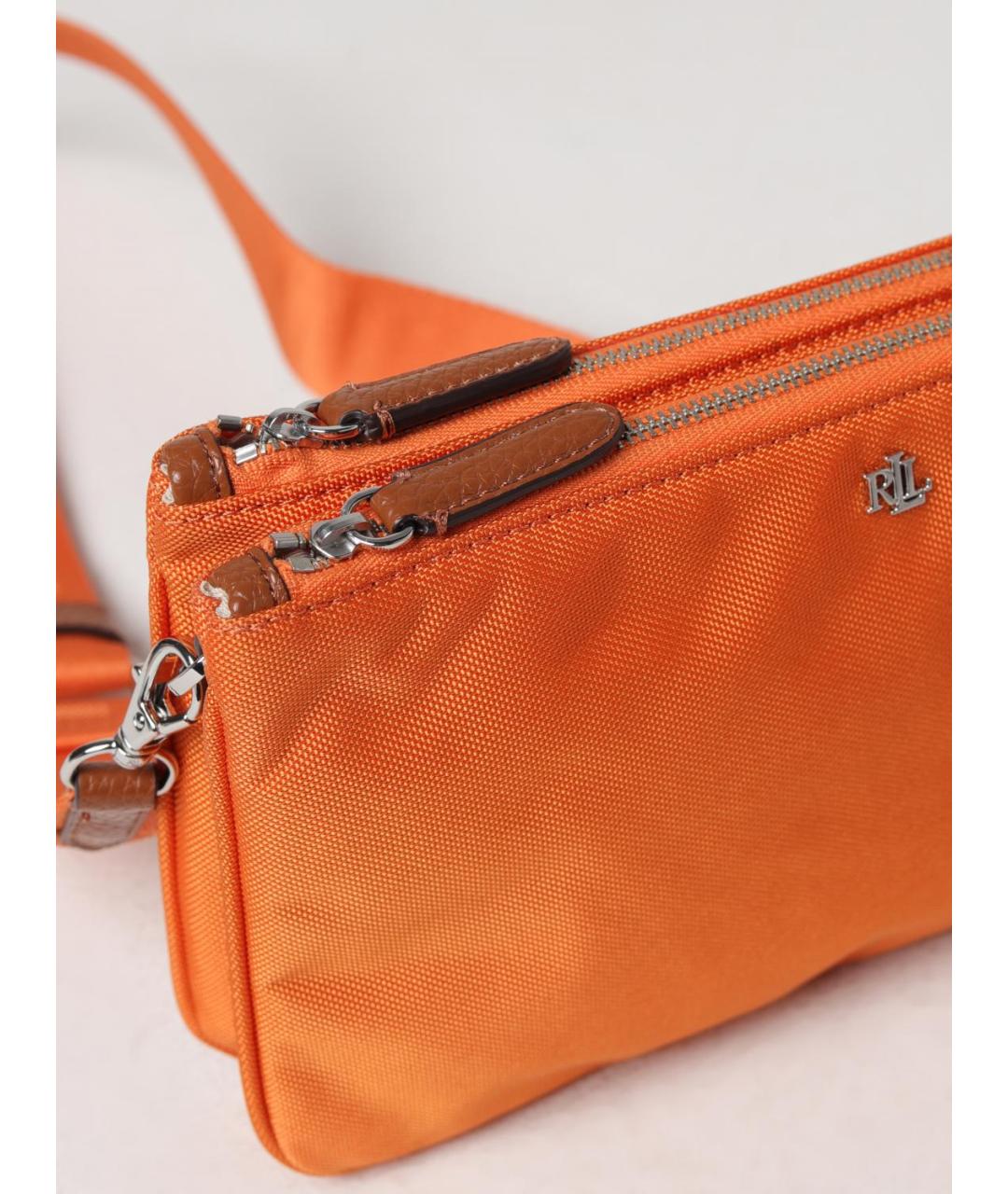 RALPH LAUREN Оранжевая синтетическая сумка через плечо, фото 3