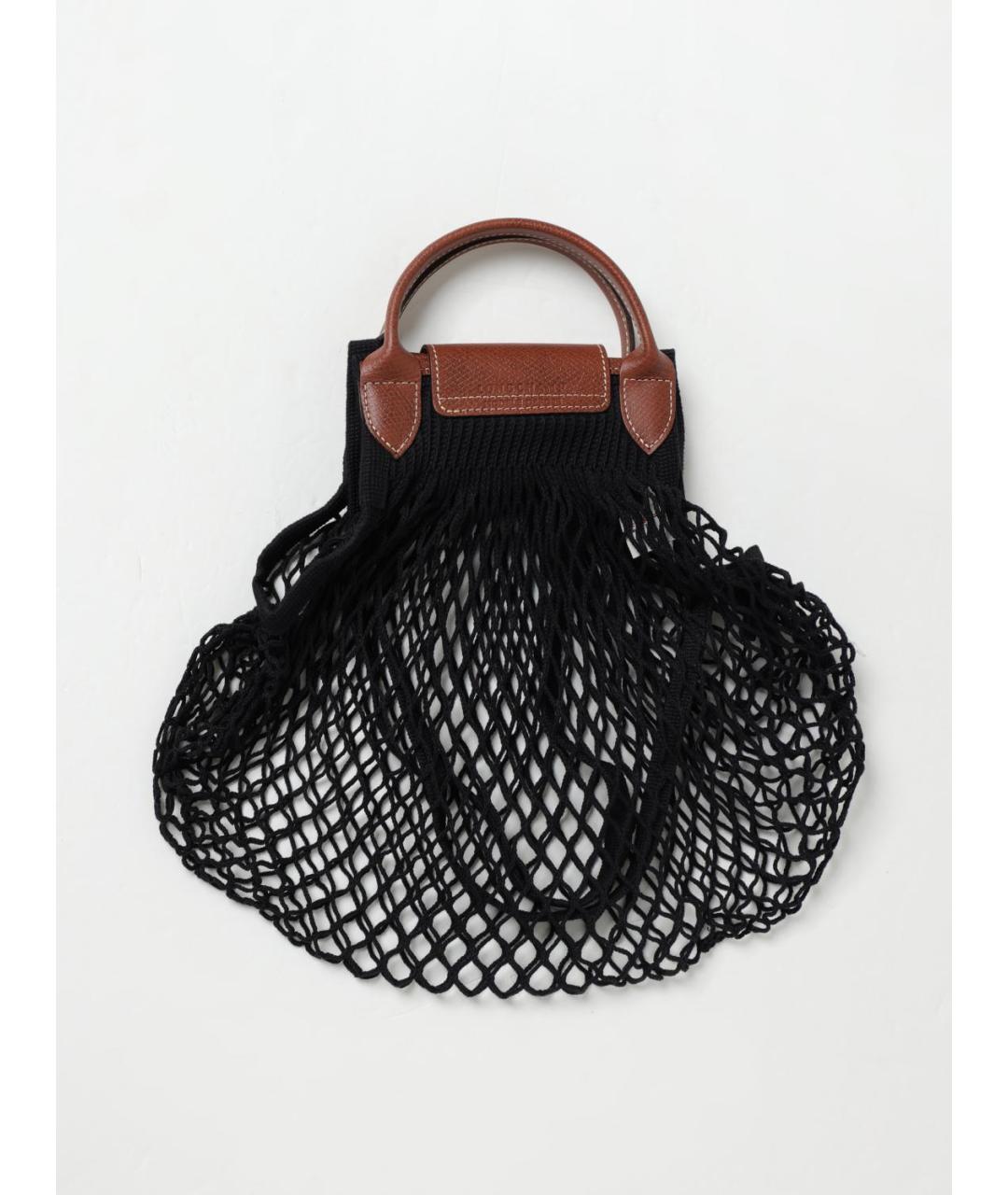 LONGCHAMP Черная тканевая сумка с короткими ручками, фото 2