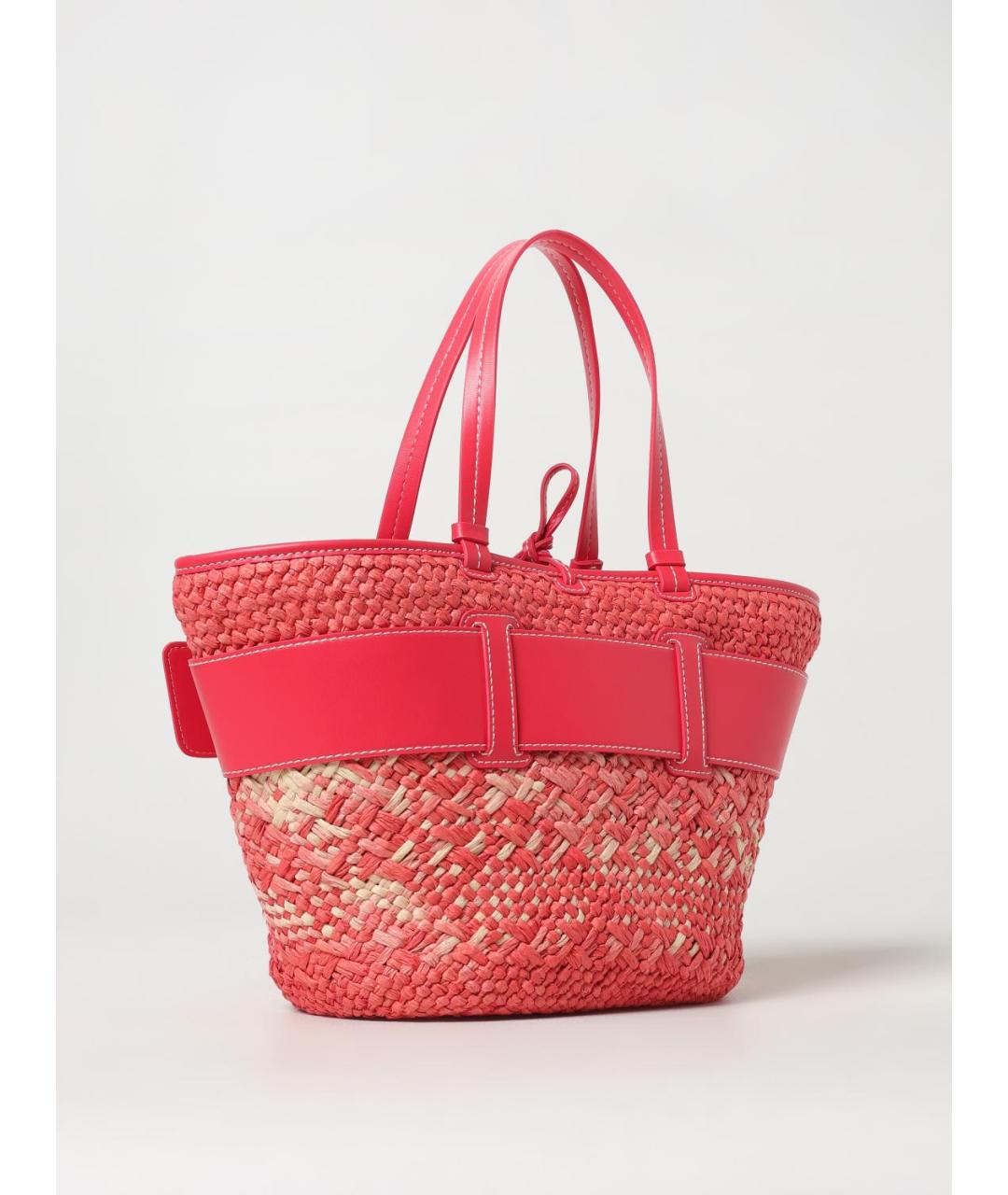 ARMANI EXCHANGE Коралловая пелетеная сумка тоут, фото 2