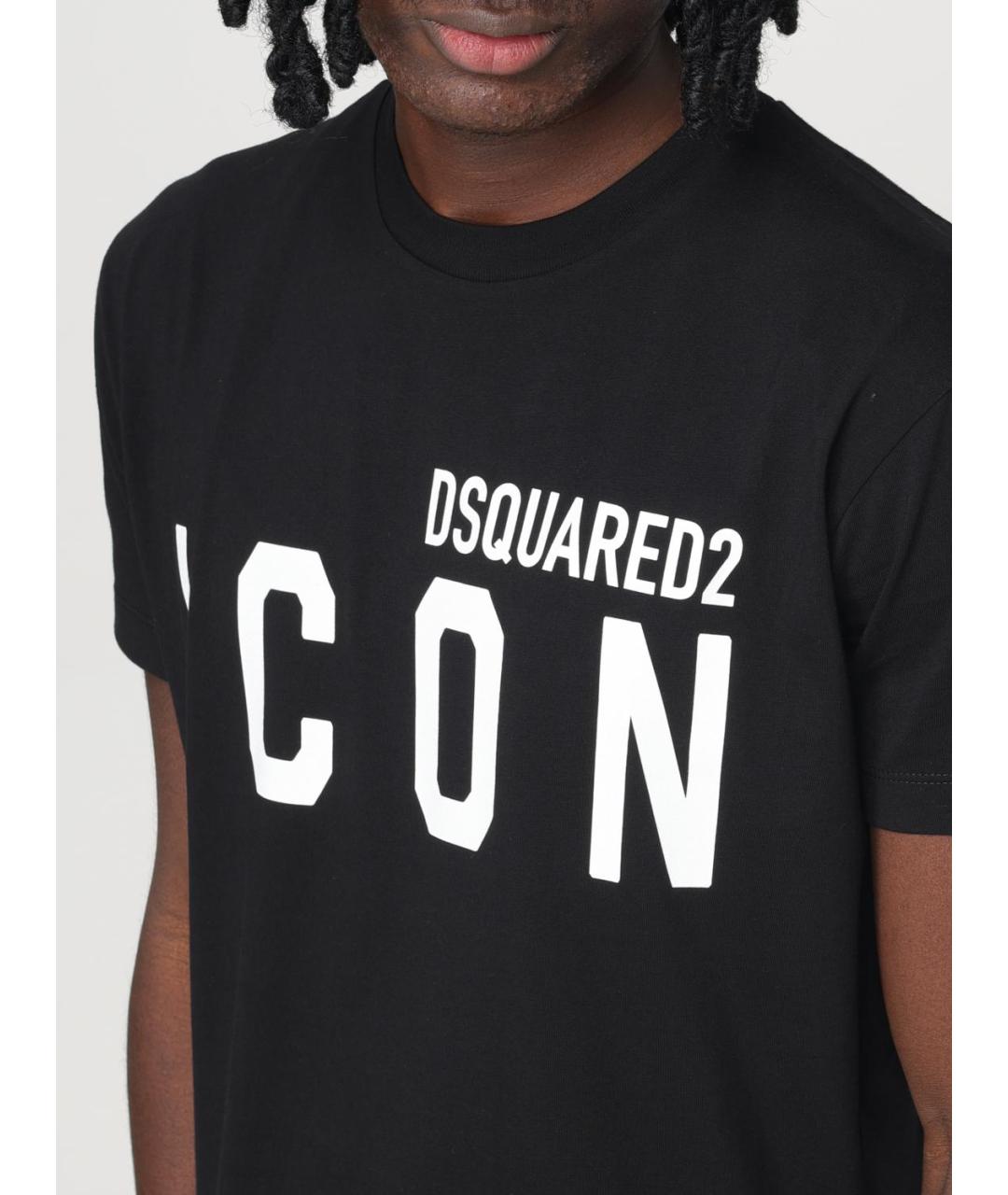 DSQUARED2 Черная хлопковая футболка, фото 5