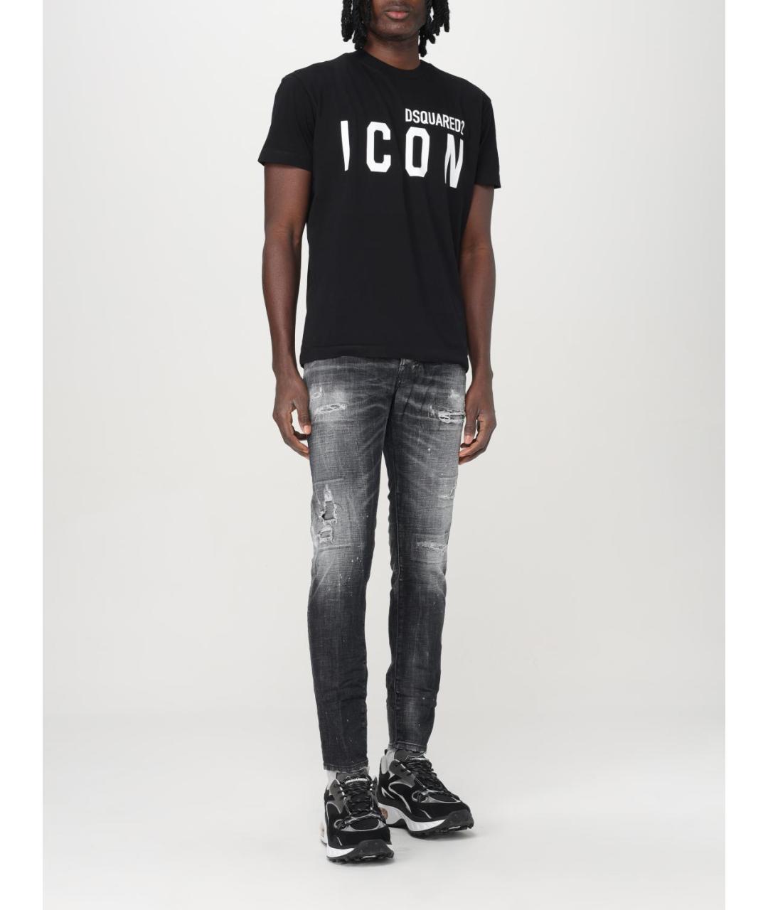 DSQUARED2 Черная хлопковая футболка, фото 3