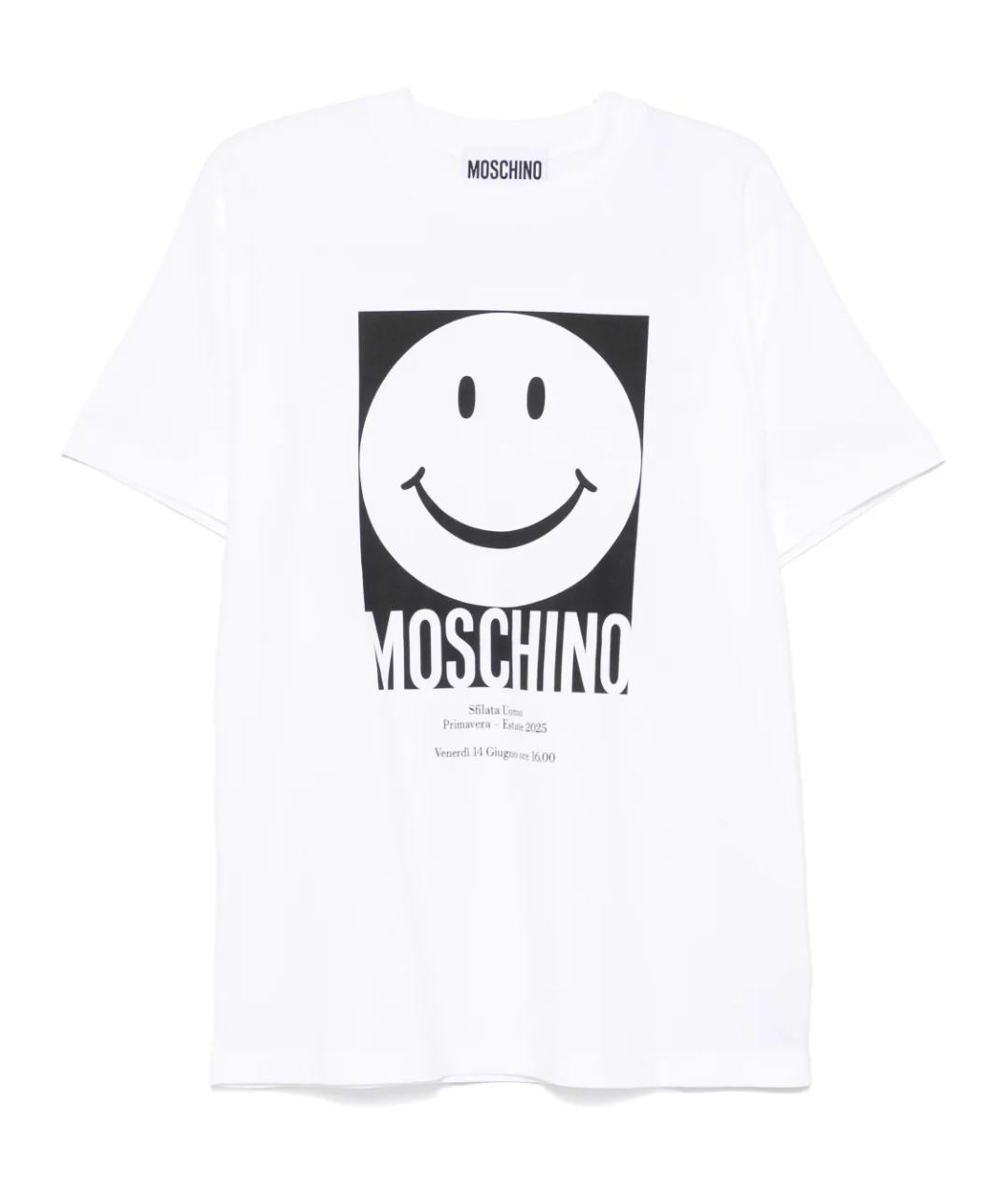 MOSCHINO Белая хлопковая футболка, фото 1