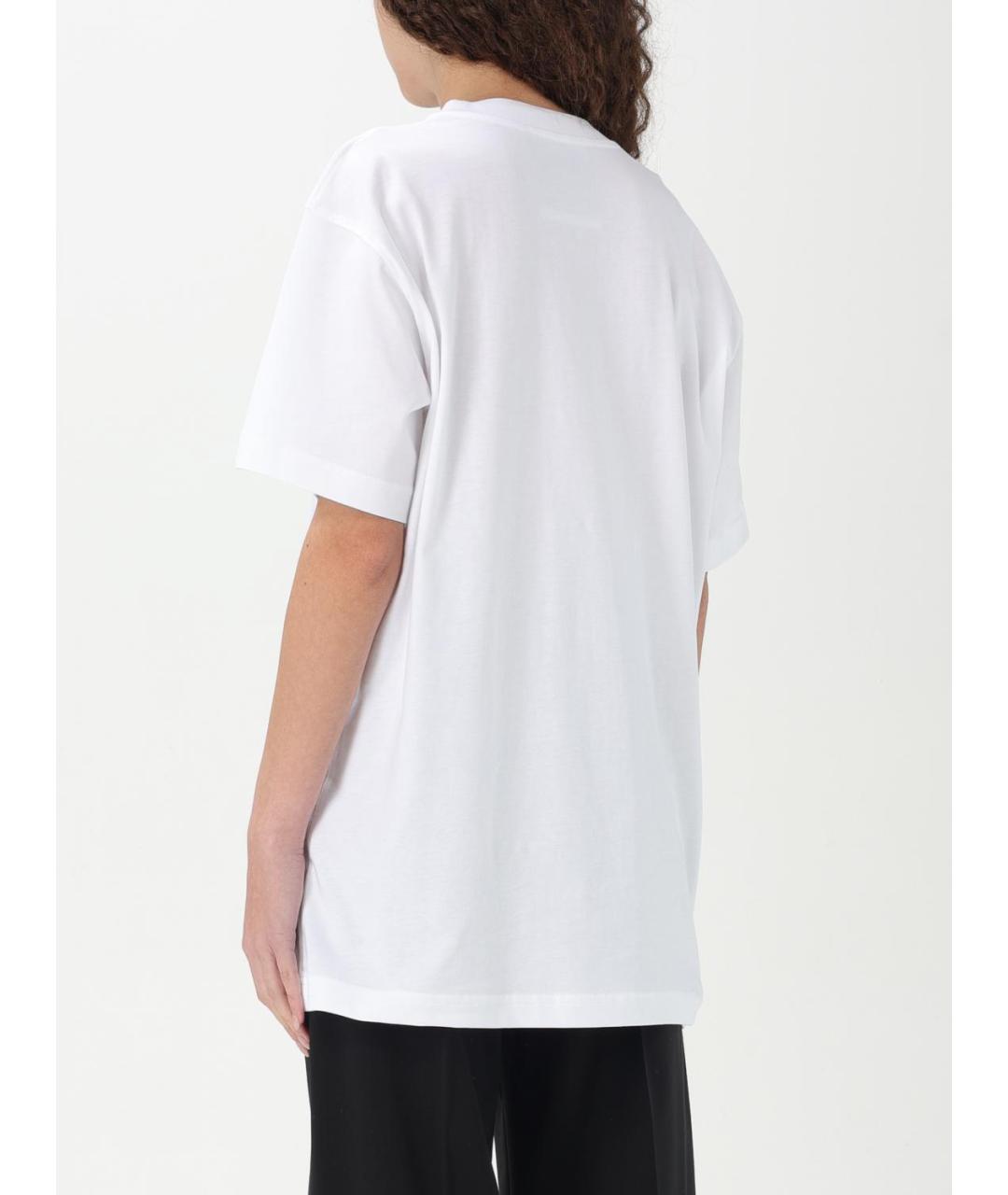 MOSCHINO Белая хлопковая футболка, фото 4