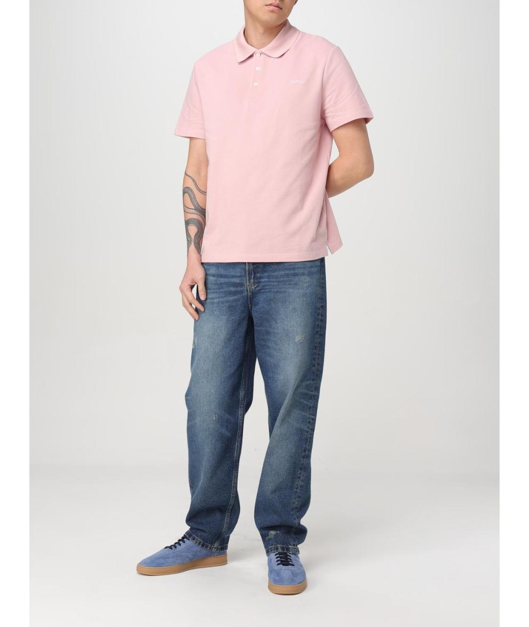 A.P.C. Розовое хлопковое поло с коротким рукавом, фото 2