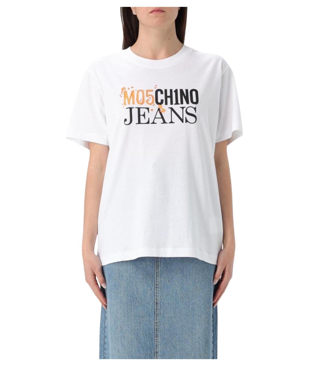 MOSCHINO JEANS Белая хлопковая футболка, фото 1