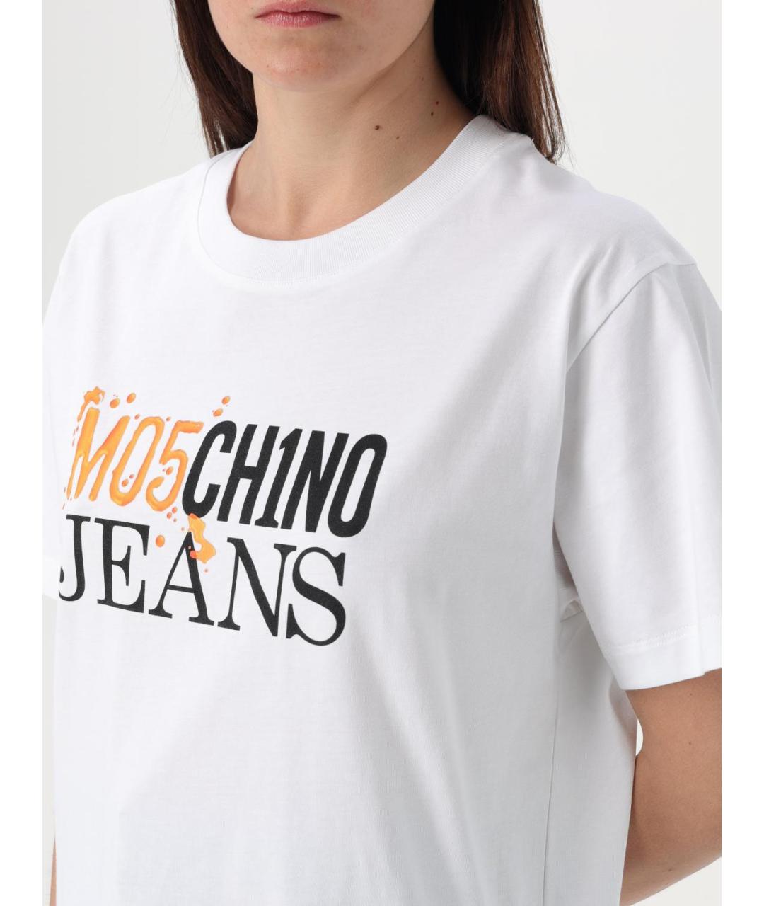 MOSCHINO JEANS Белая хлопковая футболка, фото 3
