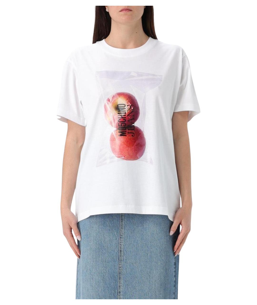 MOSCHINO JEANS Белая хлопковая футболка, фото 1