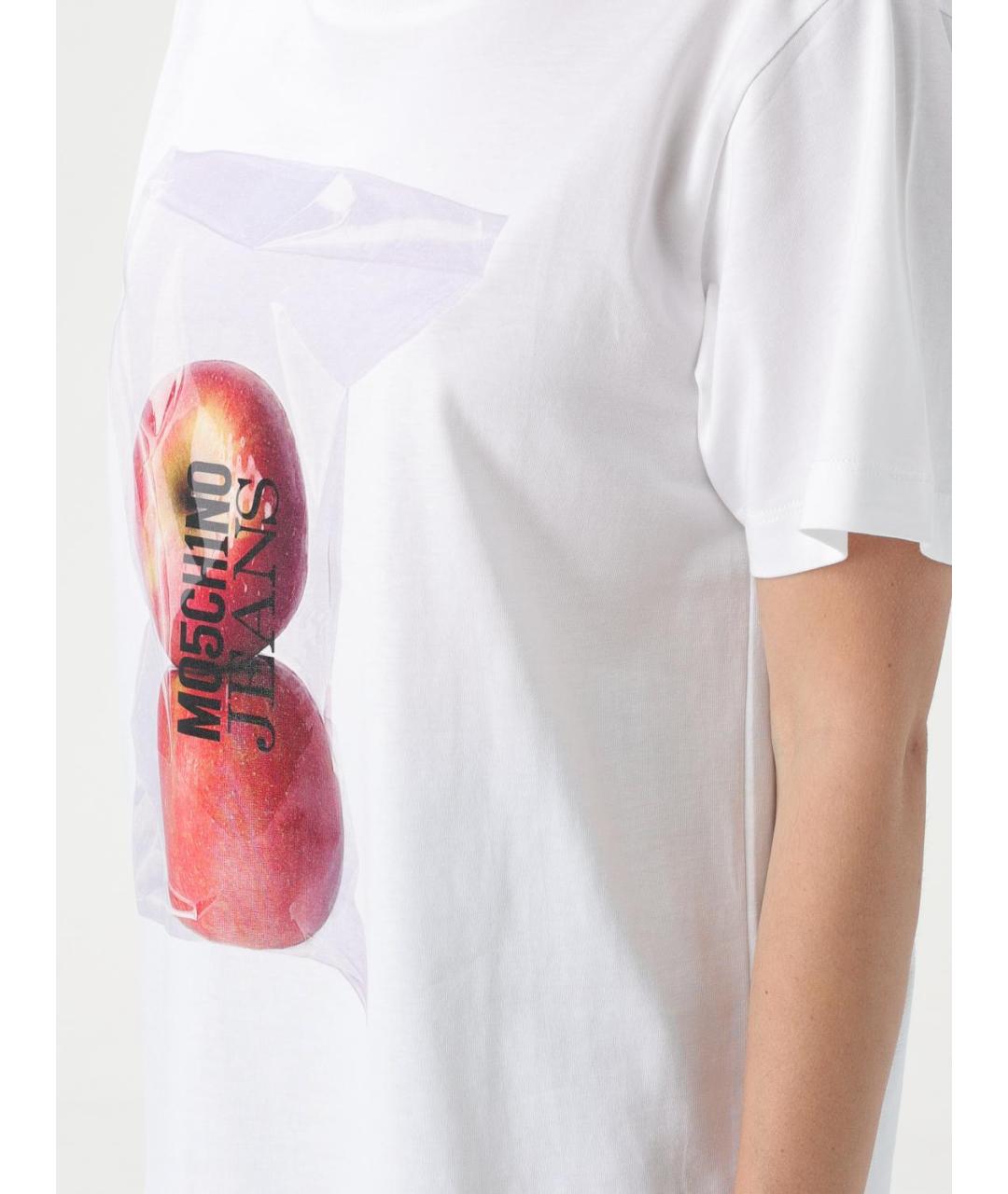 MOSCHINO JEANS Белая хлопковая футболка, фото 3