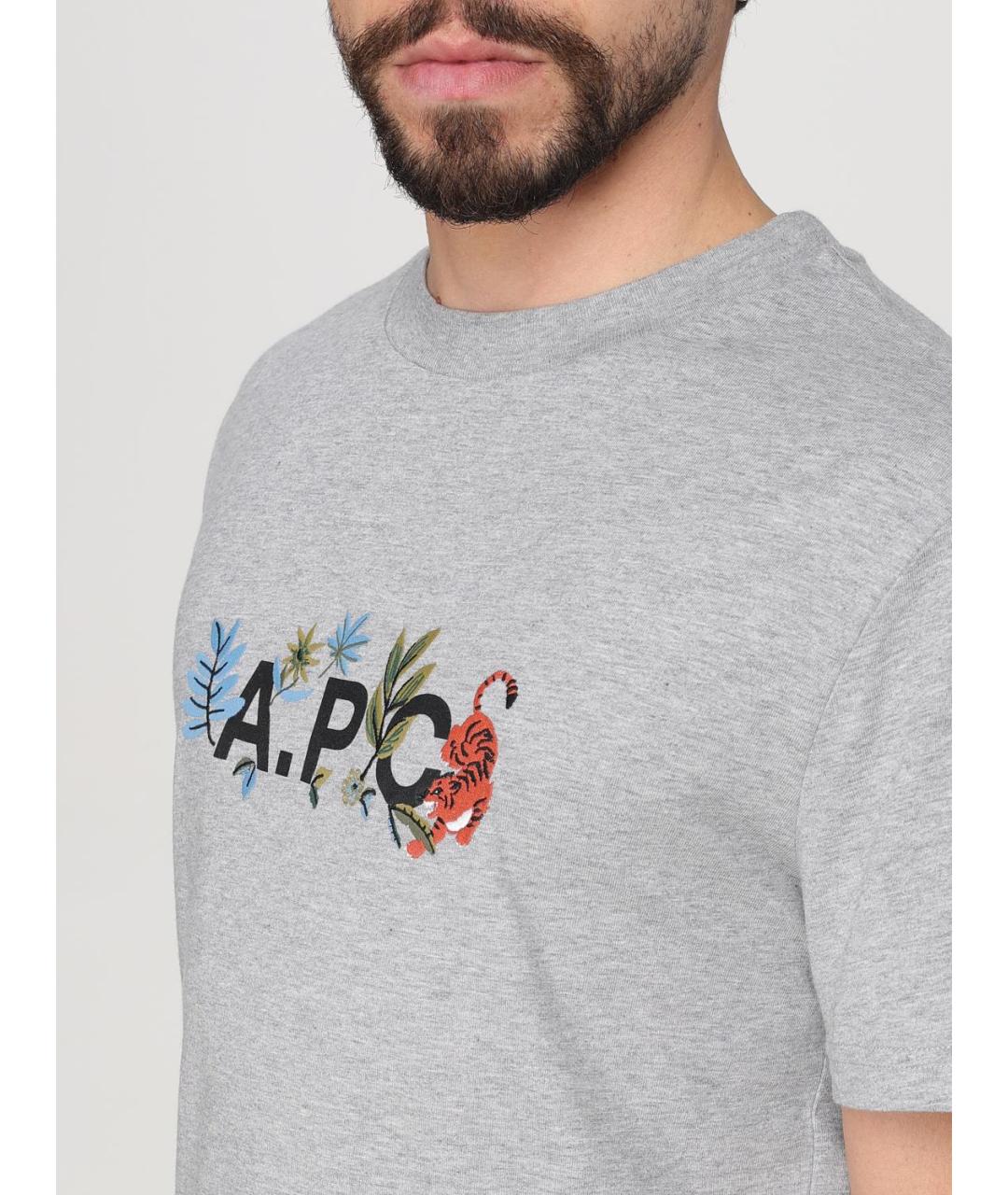 A.P.C. Серая вискозная футболка, фото 3