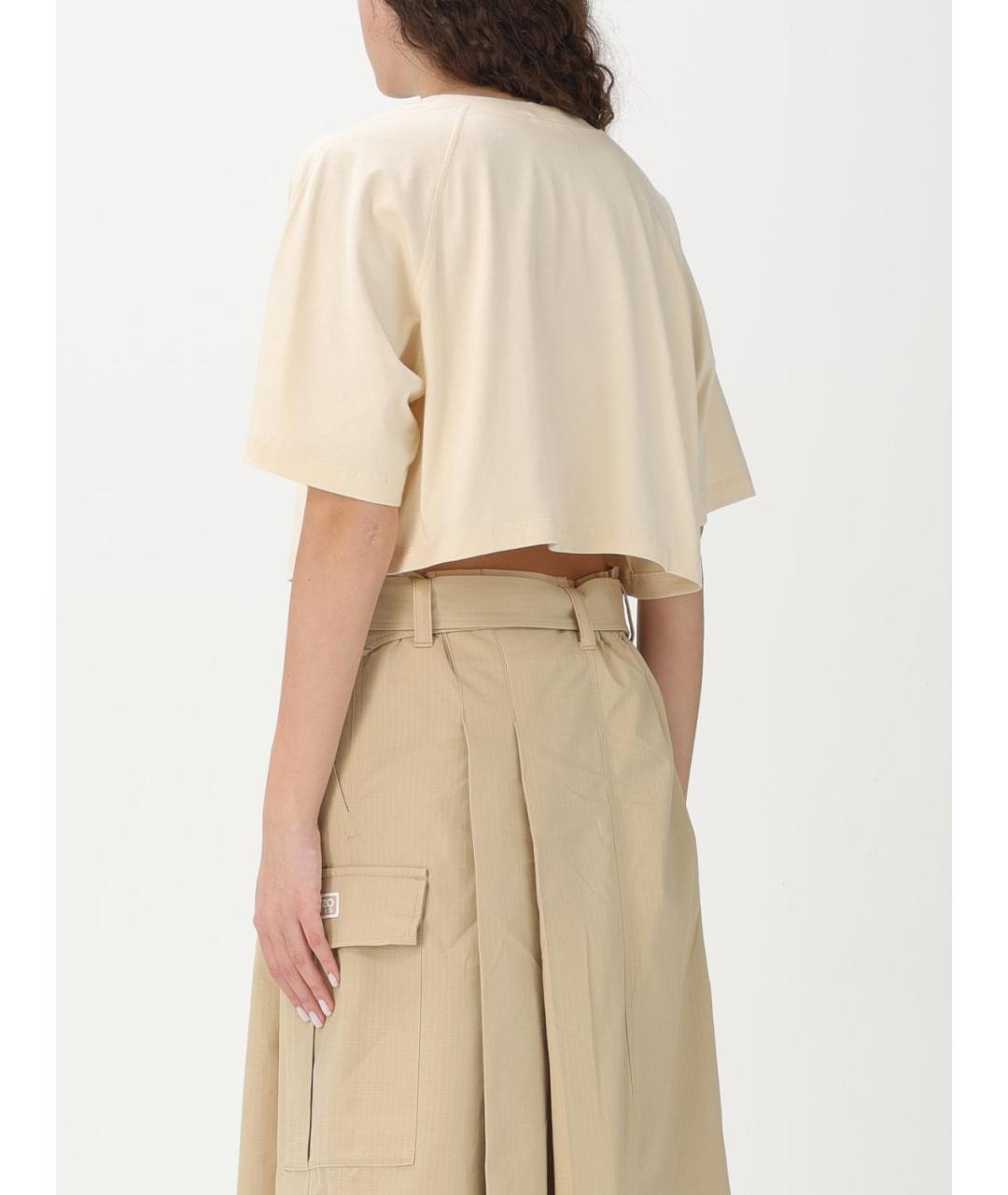 KENZO Бежевая хлопковая футболка, фото 2