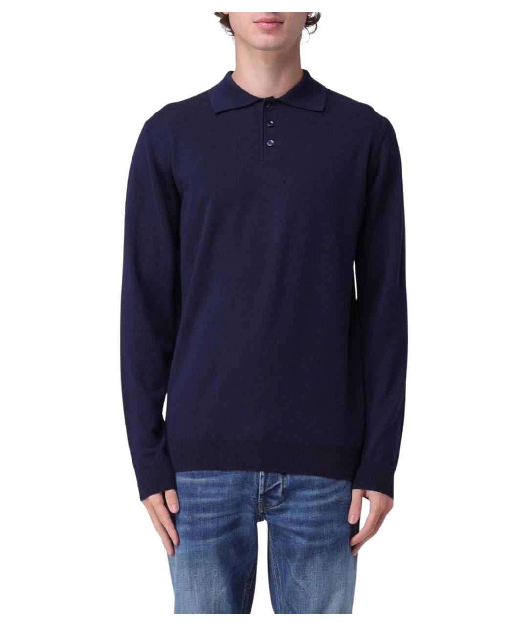 ADD Синее поло с длинным рукавом, фото 1