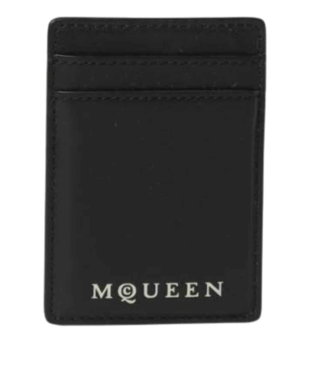 ALEXANDER MCQUEEN Черный кожаный кардхолдер, фото 1