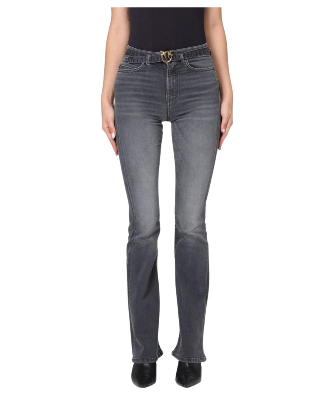 PINKO Серые хлопковые джинсы слим, фото 1