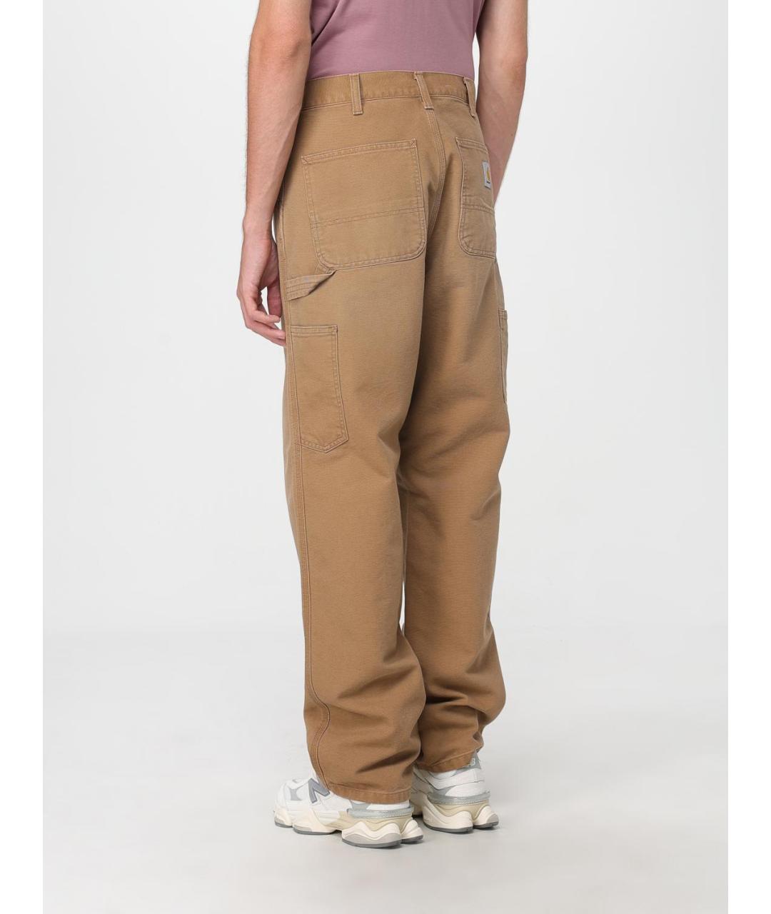 CARHARTT WIP Коричневые хлопковые повседневные брюки, фото 3