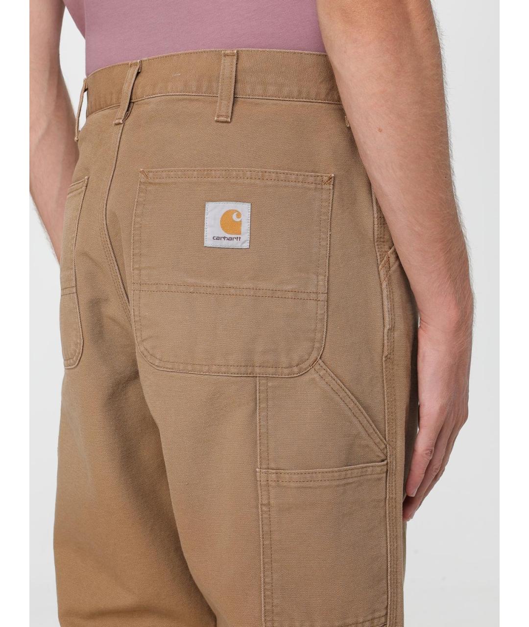 CARHARTT WIP Коричневые хлопковые повседневные брюки, фото 4