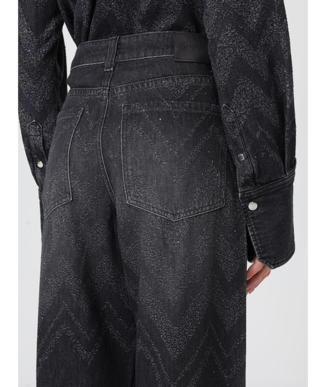 HUGO BOSS Черные хлопковые прямые джинсы, фото 4